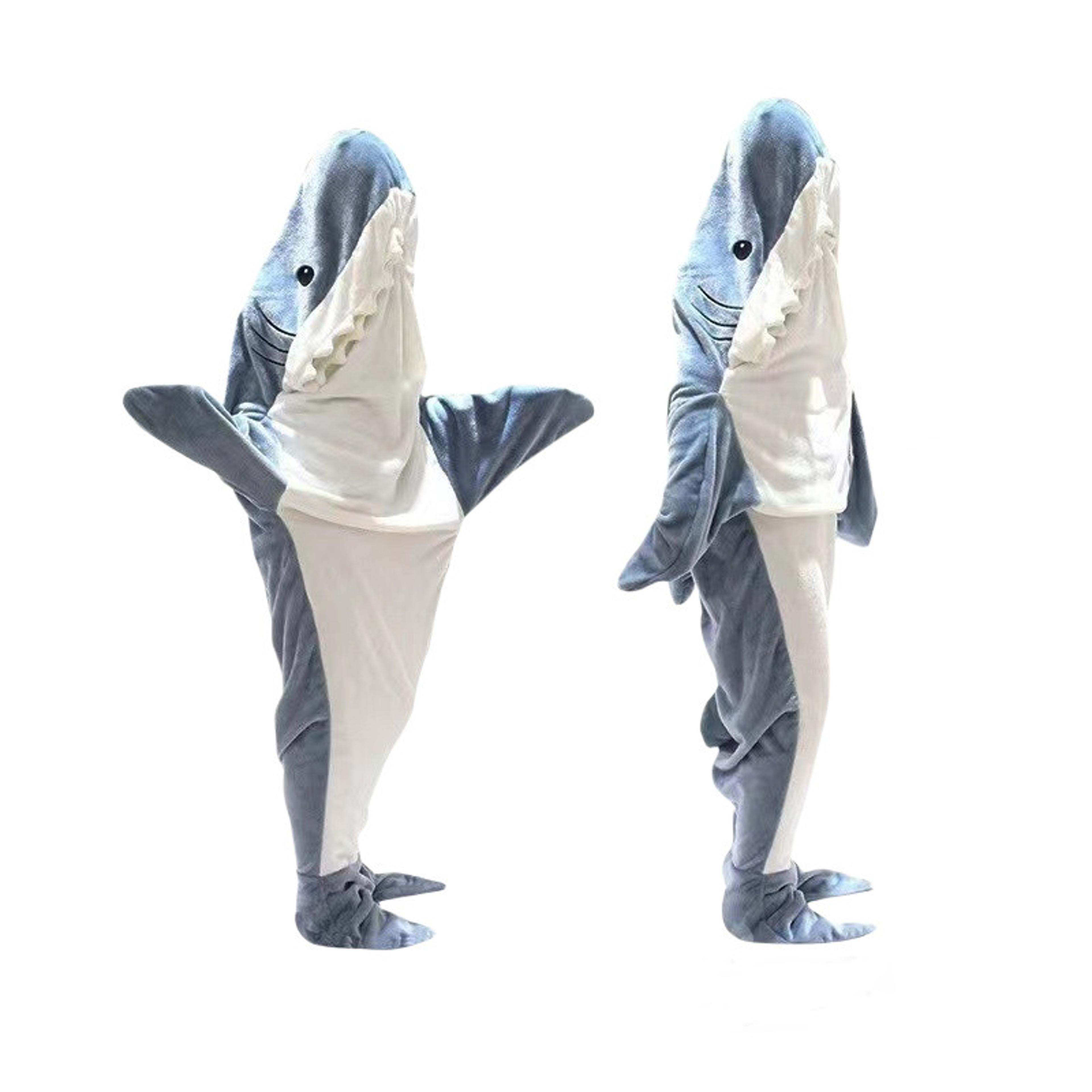 Shark Sleeping Bag Pajamas  Thick Flannel One Piece Hooded Animal Robe 7