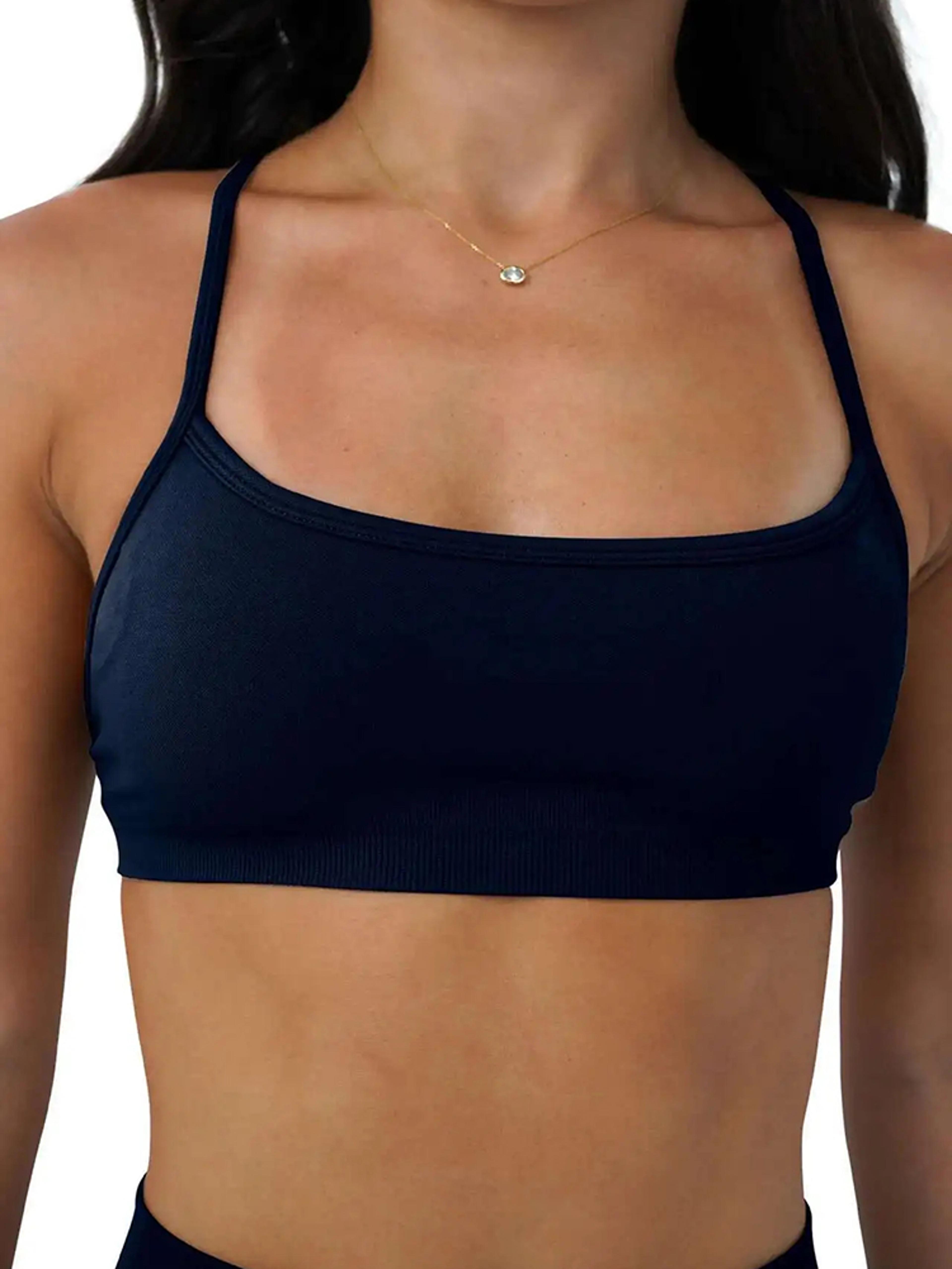 Womens Seamless Sports Bra With Cross Back  Breathable QuickDry Yoga Workout Top 3