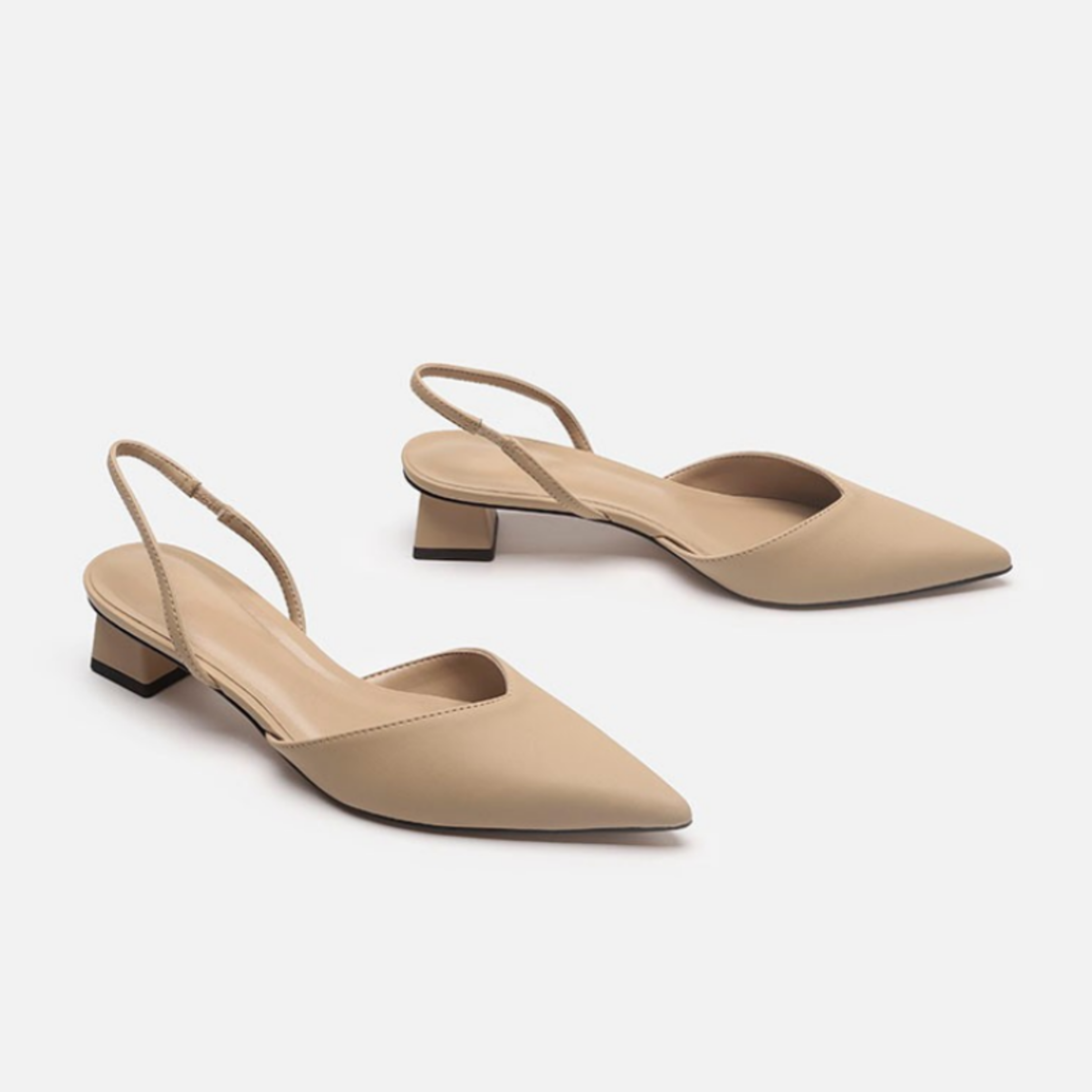 Womens Slingback High Heel Sandals With Square Heels And Microfiber Upper 6