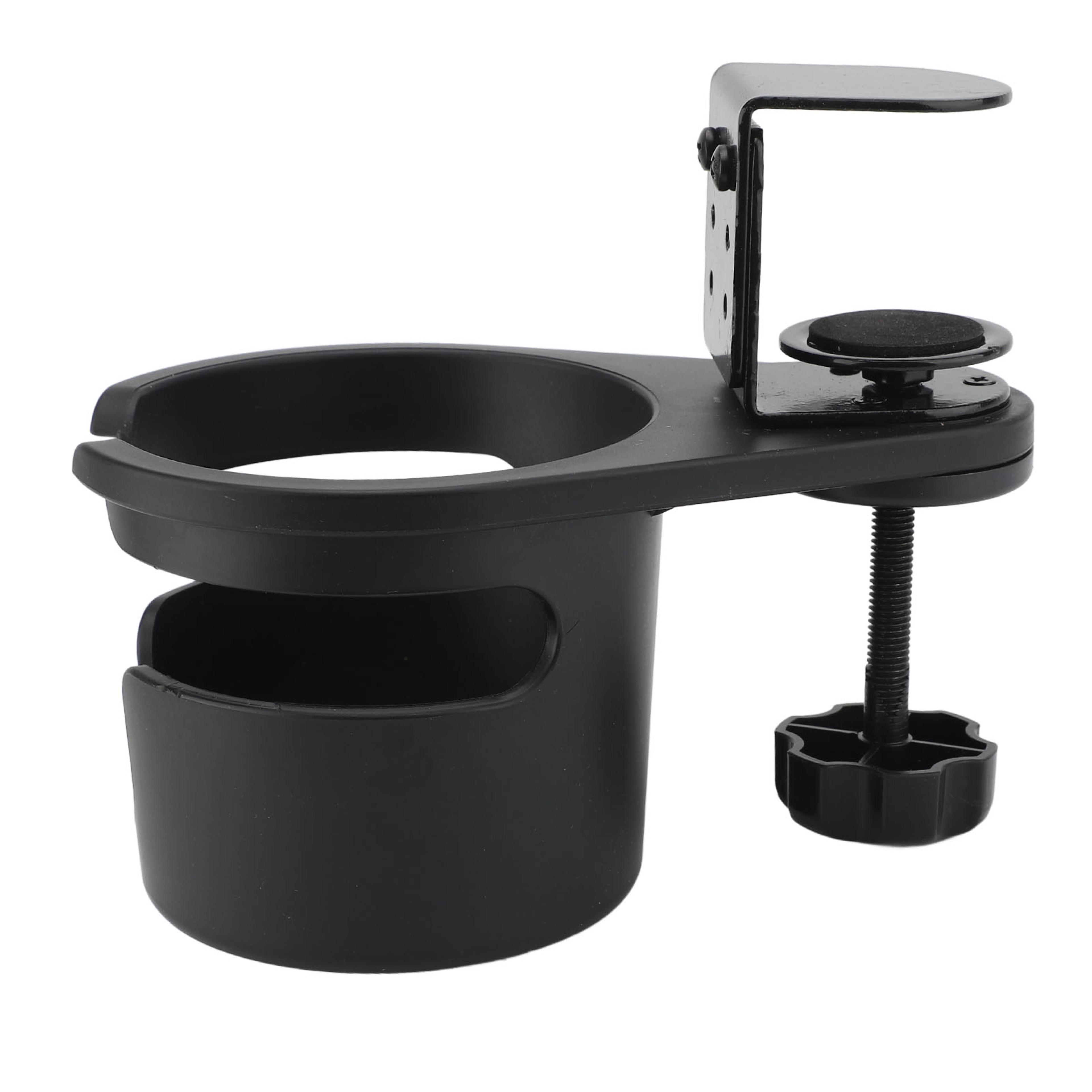 rotating clip-on desk cup holder – adjustable beverage organizer for cups and bottles