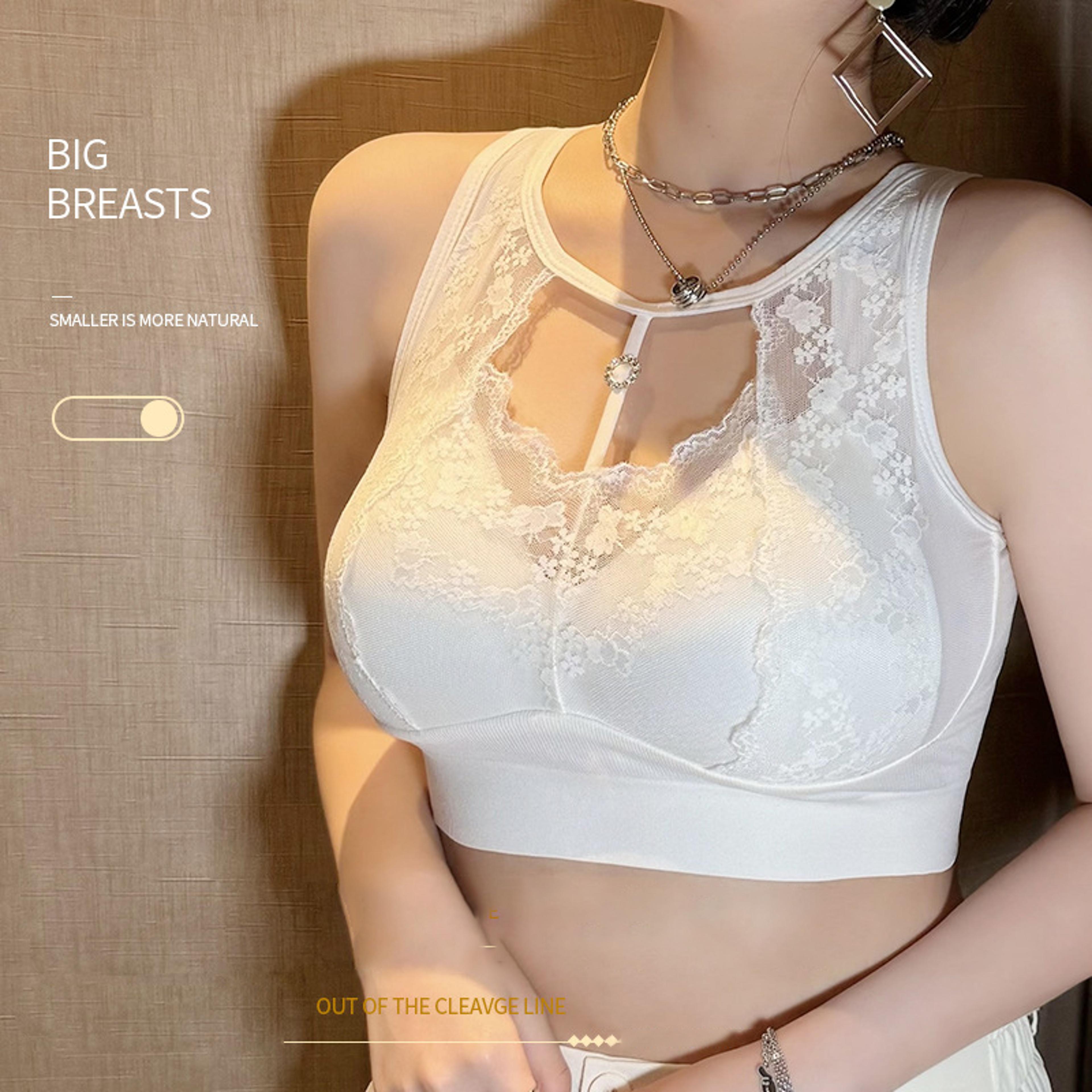 Womens WireFree Lace Bra With Full Coverage Padded Cups And Adjustable Straps 3