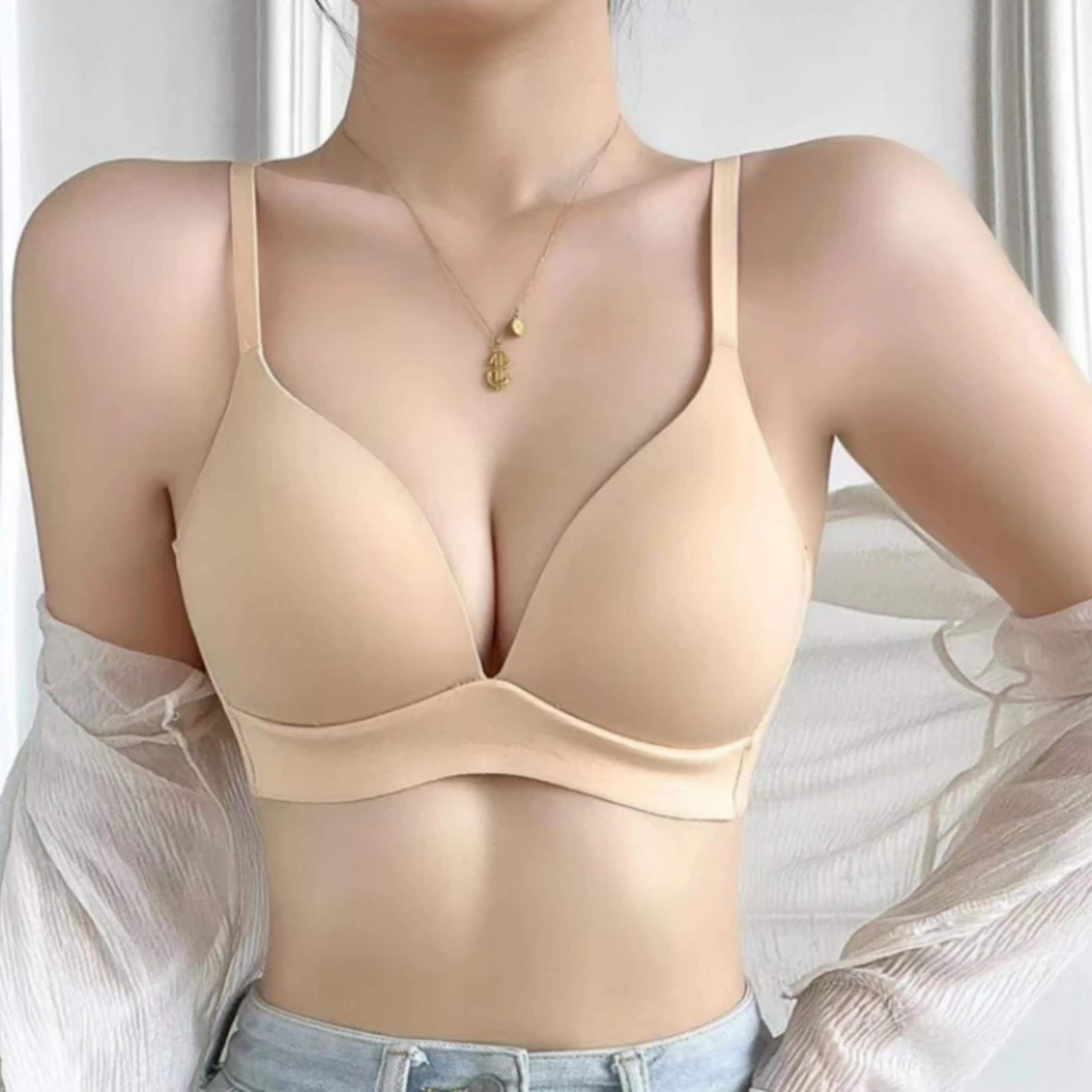 Womens Seamless Push Up Bra  Wireless 34 Cup Everyday Comfort Bralette 7