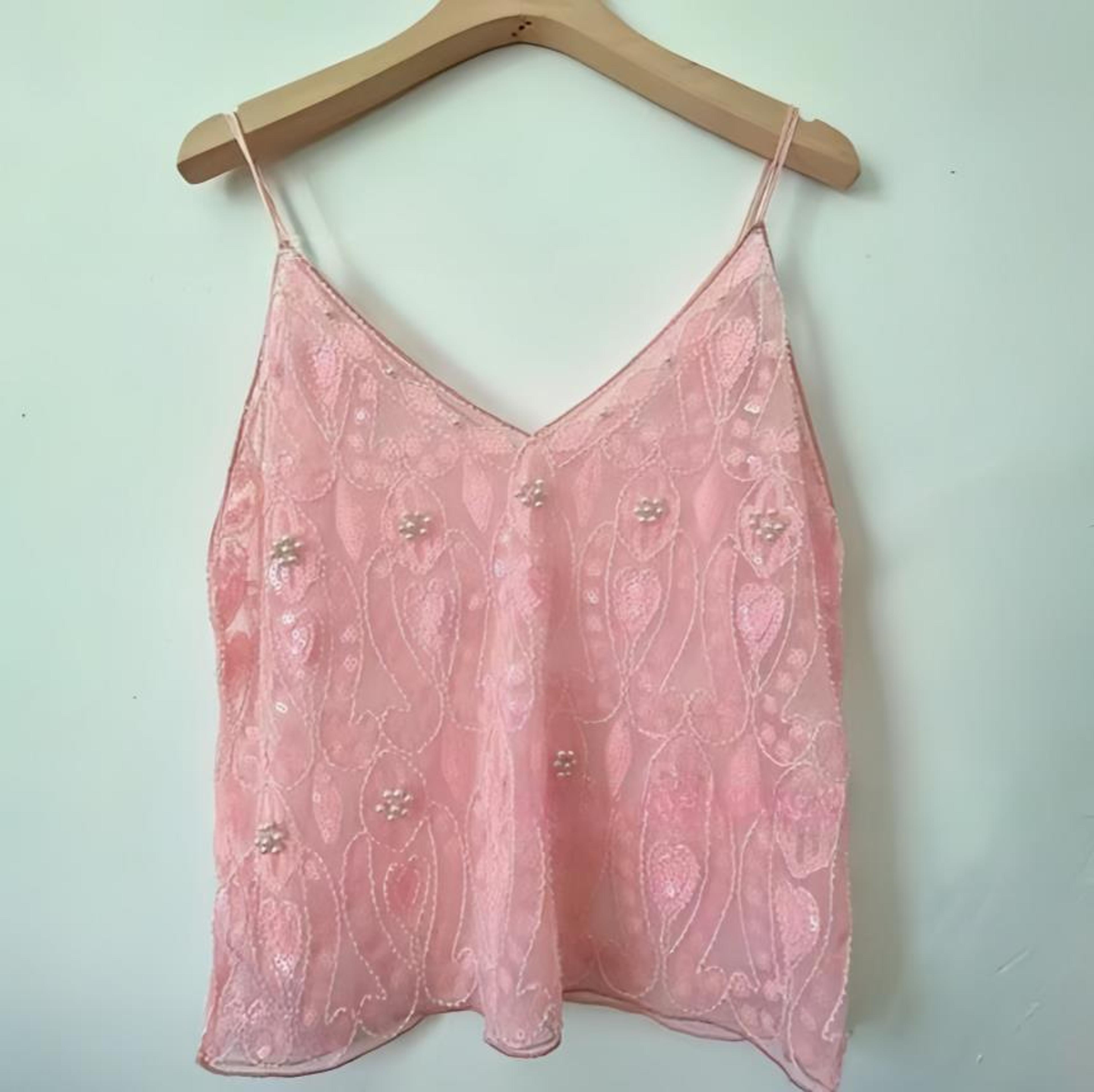 women's floral sequin camisole top – sleeveless v neck open back summer tank