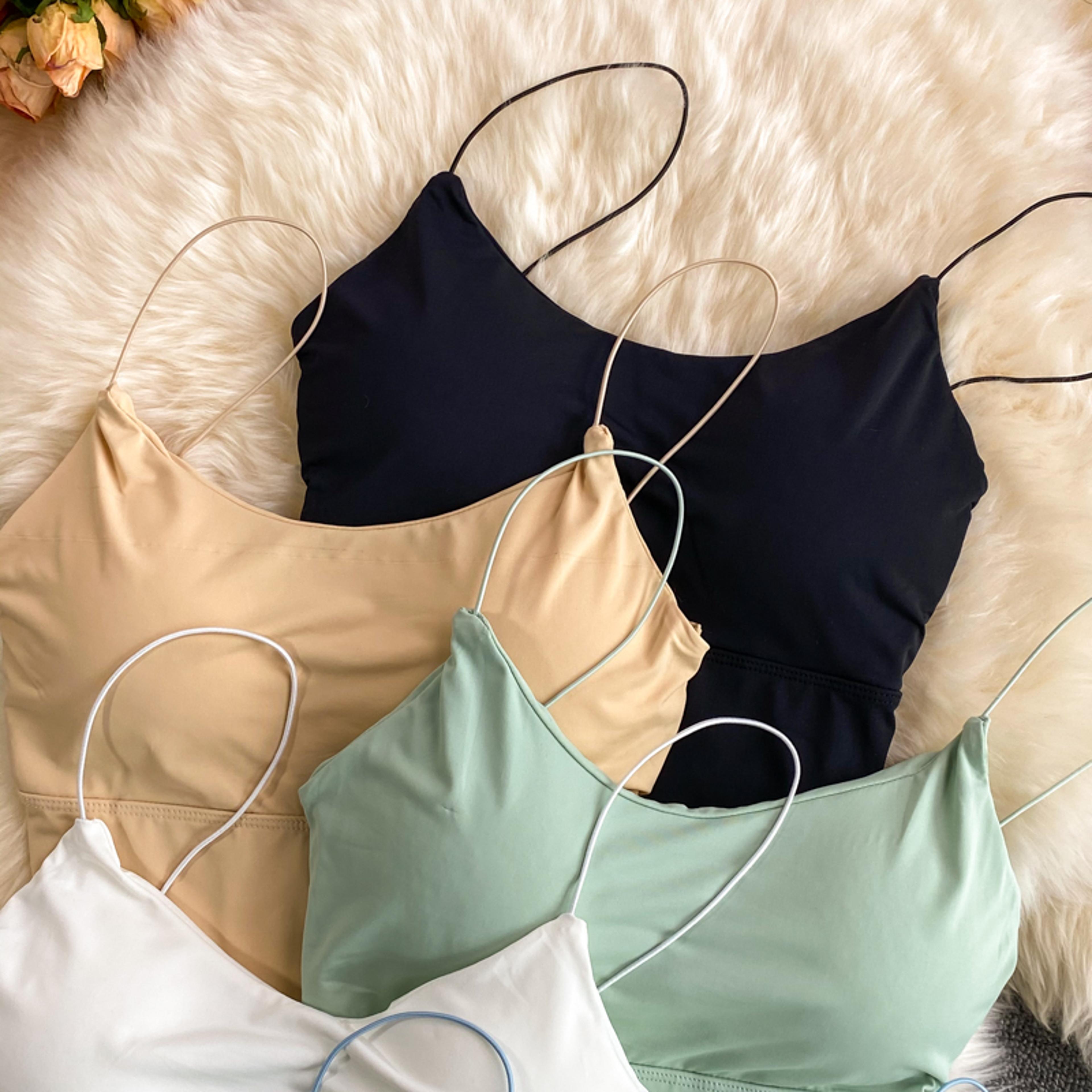 Womens Camisole Crop Top With BuiltIn Bra  Silk Rayon Spaghetti Strap Tank 5