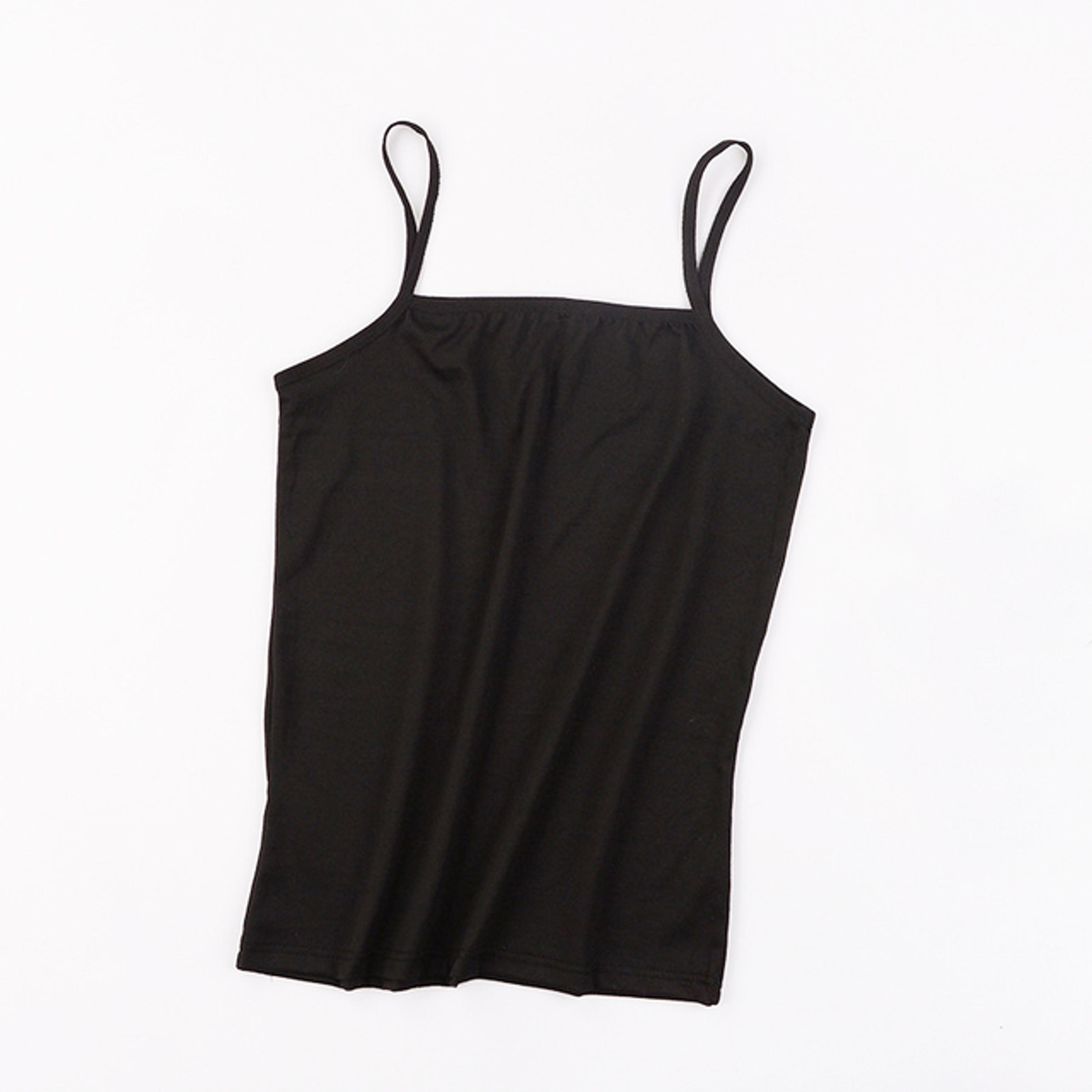 women's camisole crop top with built-in bra – silk rayon spaghetti strap tank