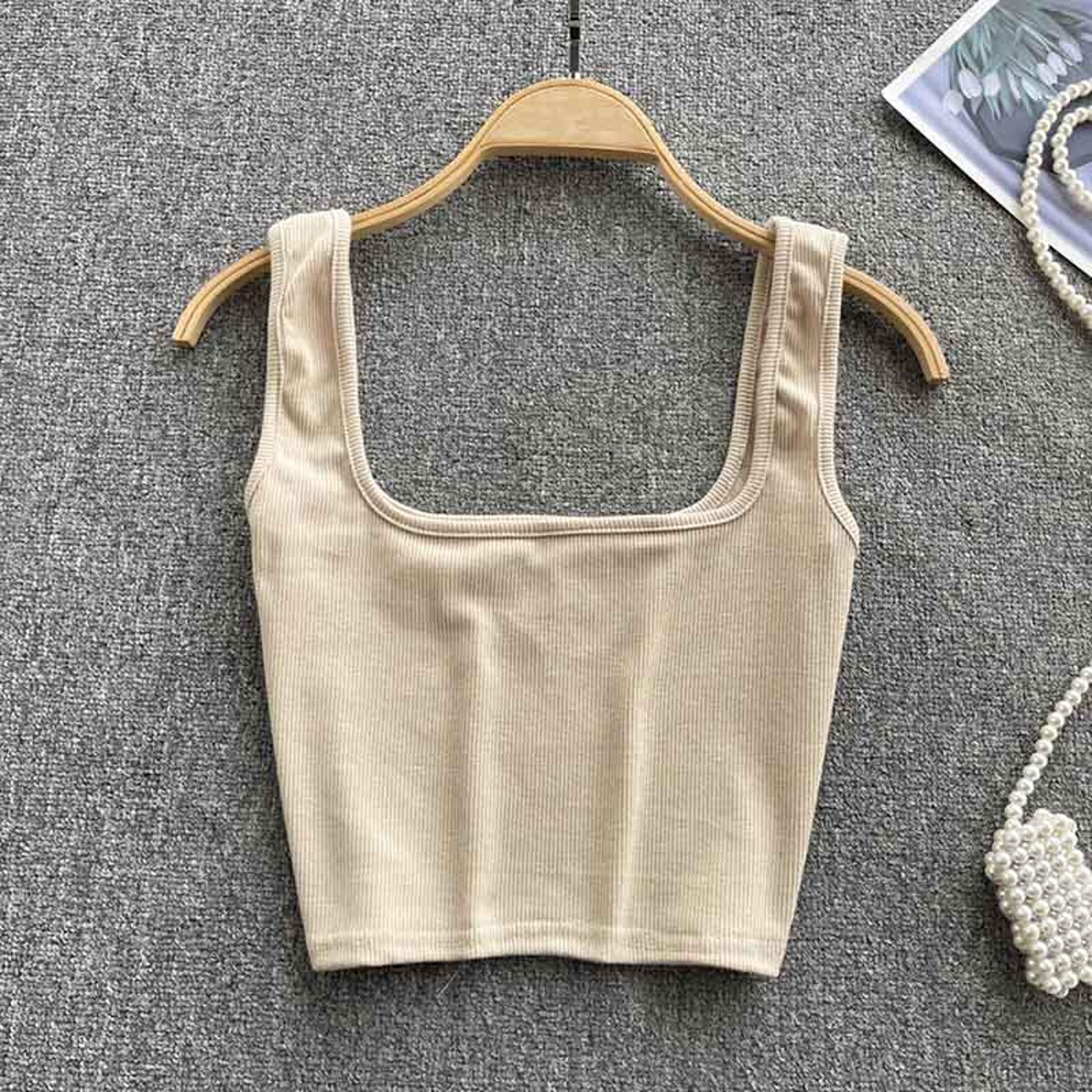 Womens Backless Crop Tank Top  Slim Fit Y2K Sleeveless Summer Camisole 18