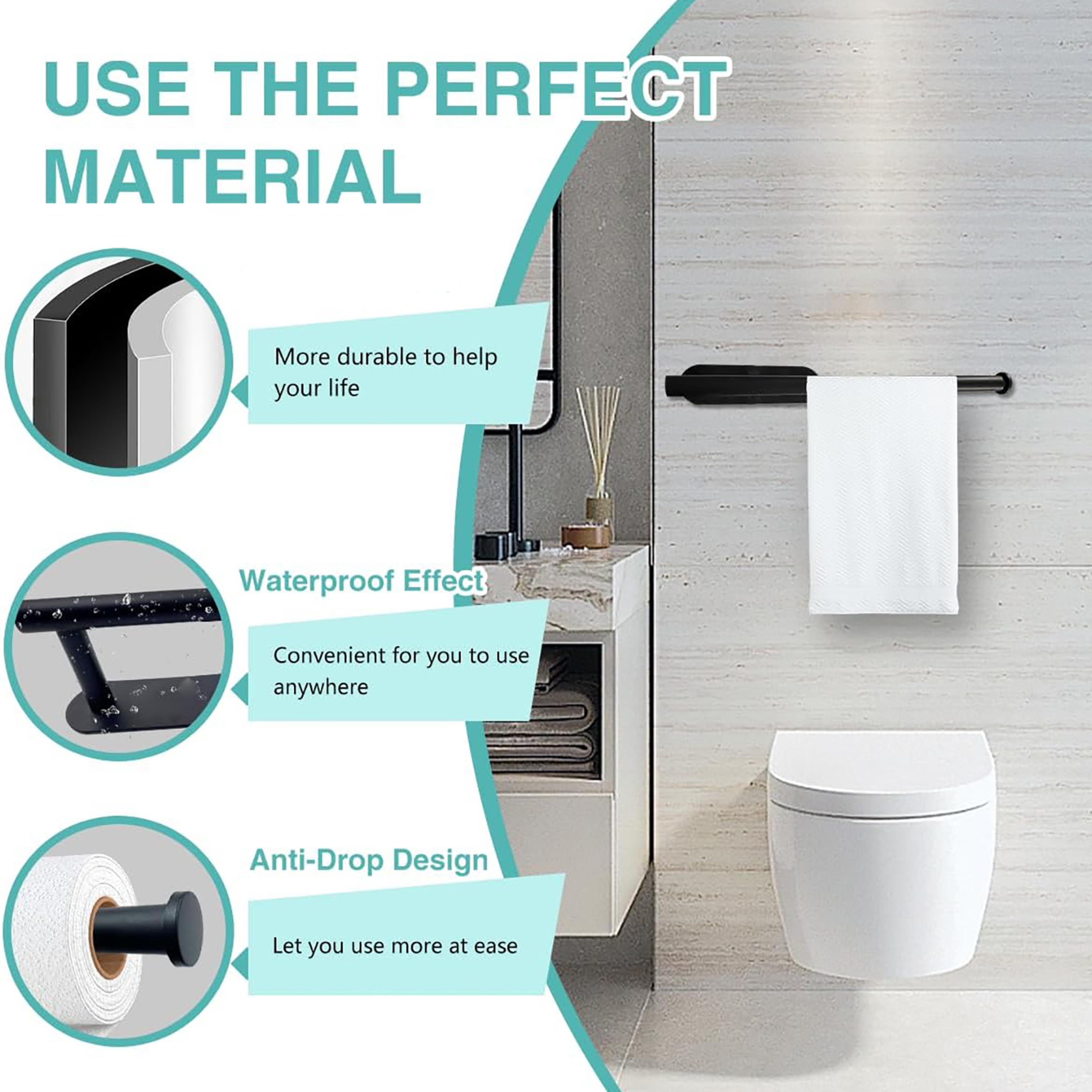 Adhesive Paper Towel Holder  Wall Mounted Kitchen And Bathroom Roll Dispenser 5