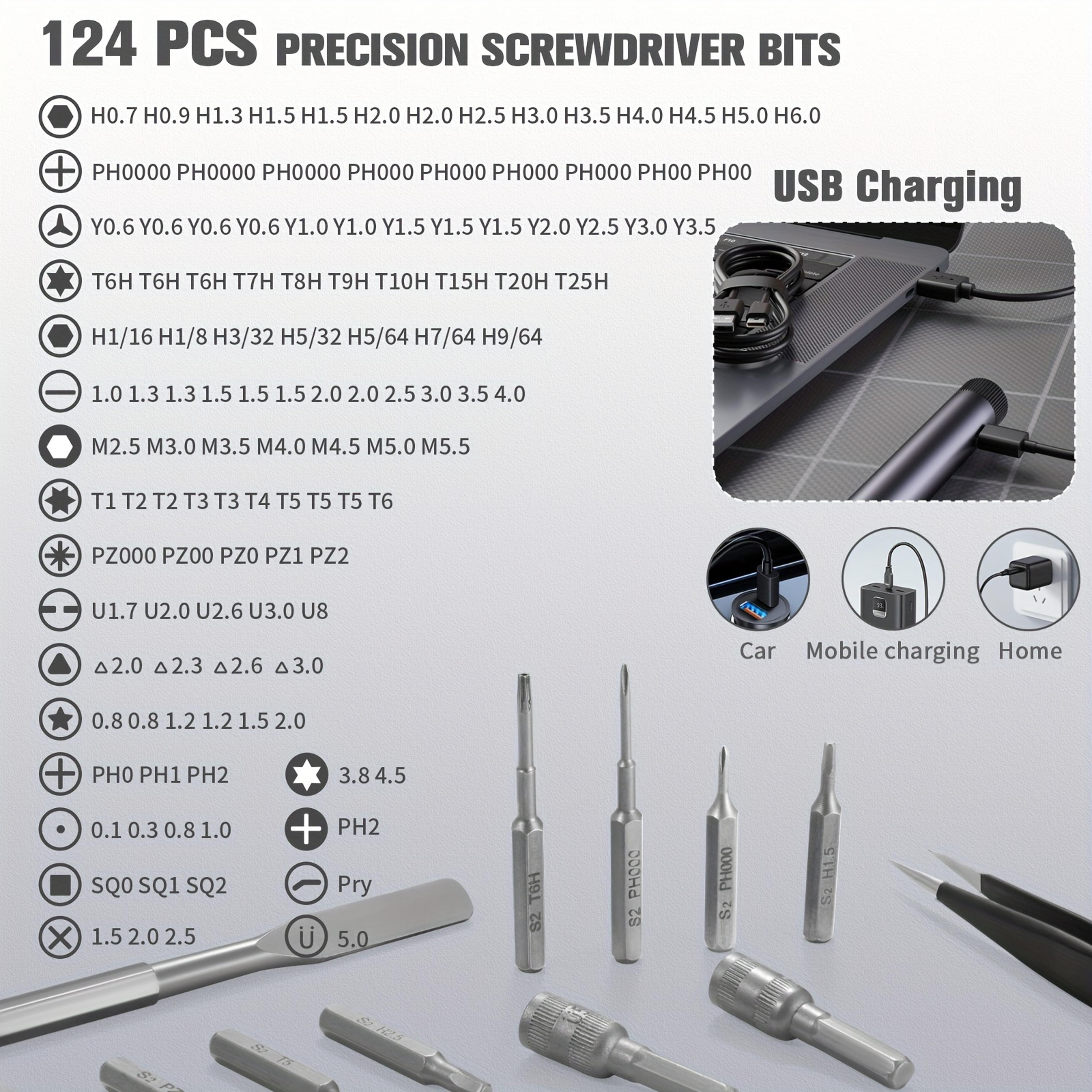 138in1 Mini Electric Precision Screwdriver Set With Magnetic Bits For Electronics Repair 6