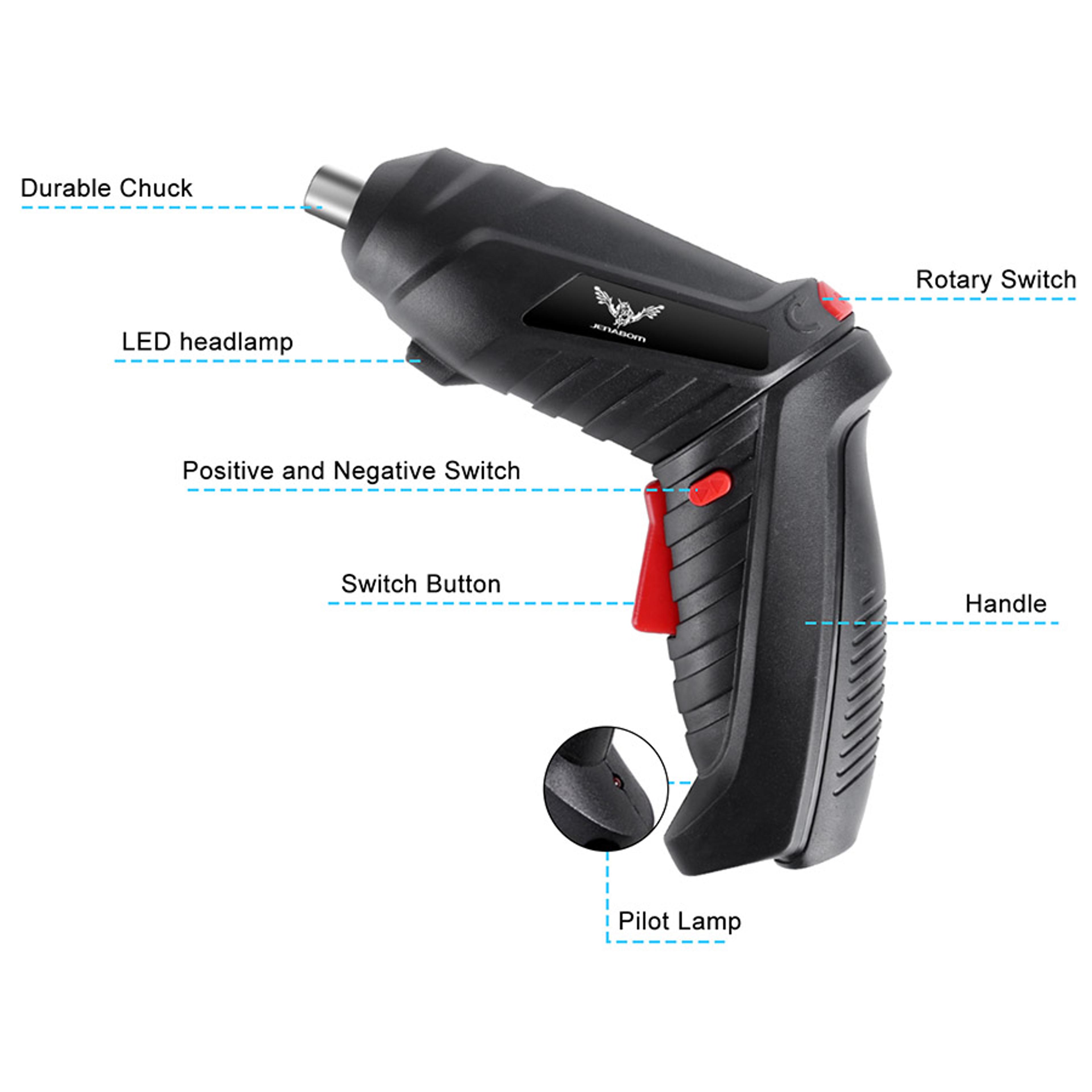 36V Cordless Electric Screwdriver Set With 1800mAh Rechargeable Lithium Battery 2