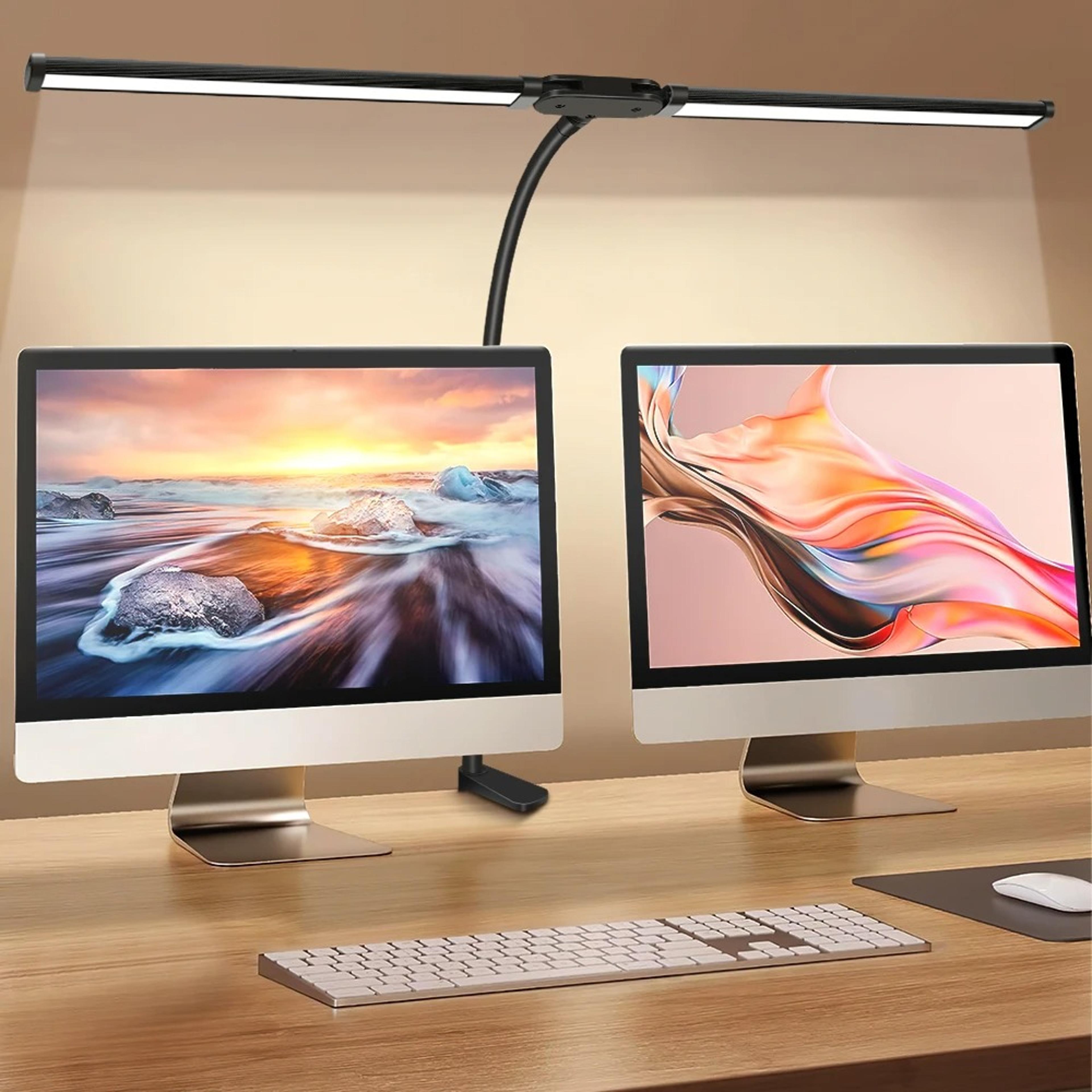 LED Desk Lamp With Dimmable Brightness 3 Color Modes And Adjustable DualHead Lighting 7