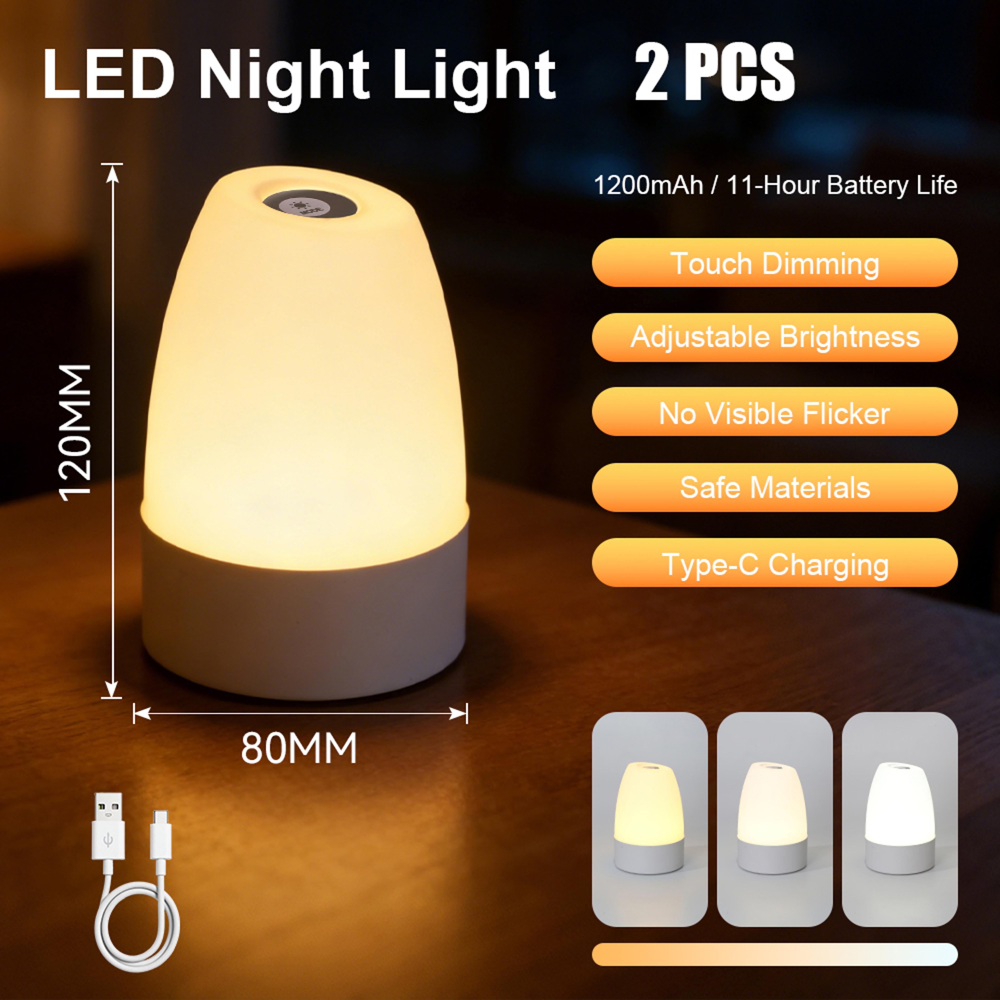 Rechargeable LED Touch Night Light With 3 Dimming Modes For Bedrooms And Kids Rooms 6