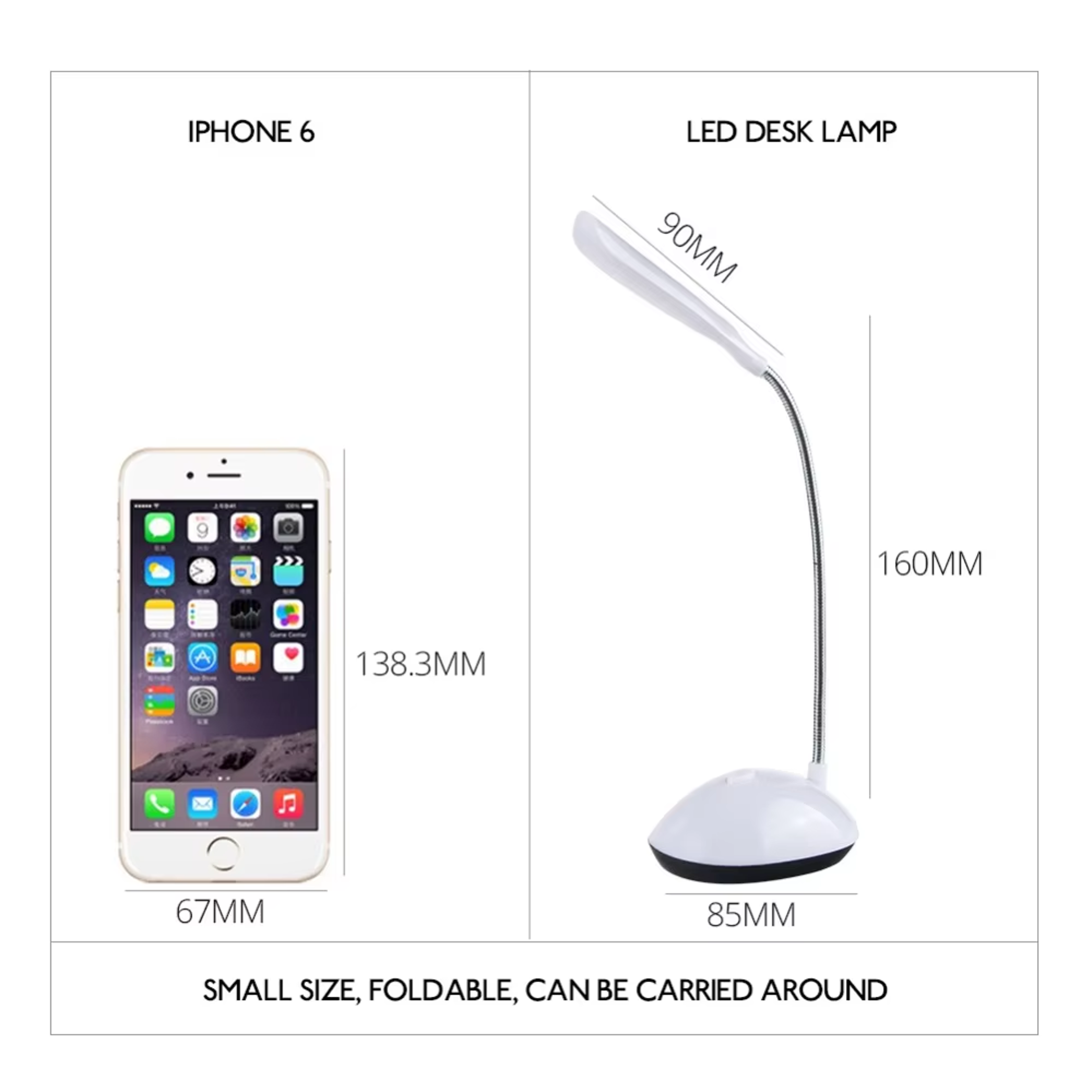 Foldable LED Desk Lamp  BatteryPowered Portable Reading And Study Light 2