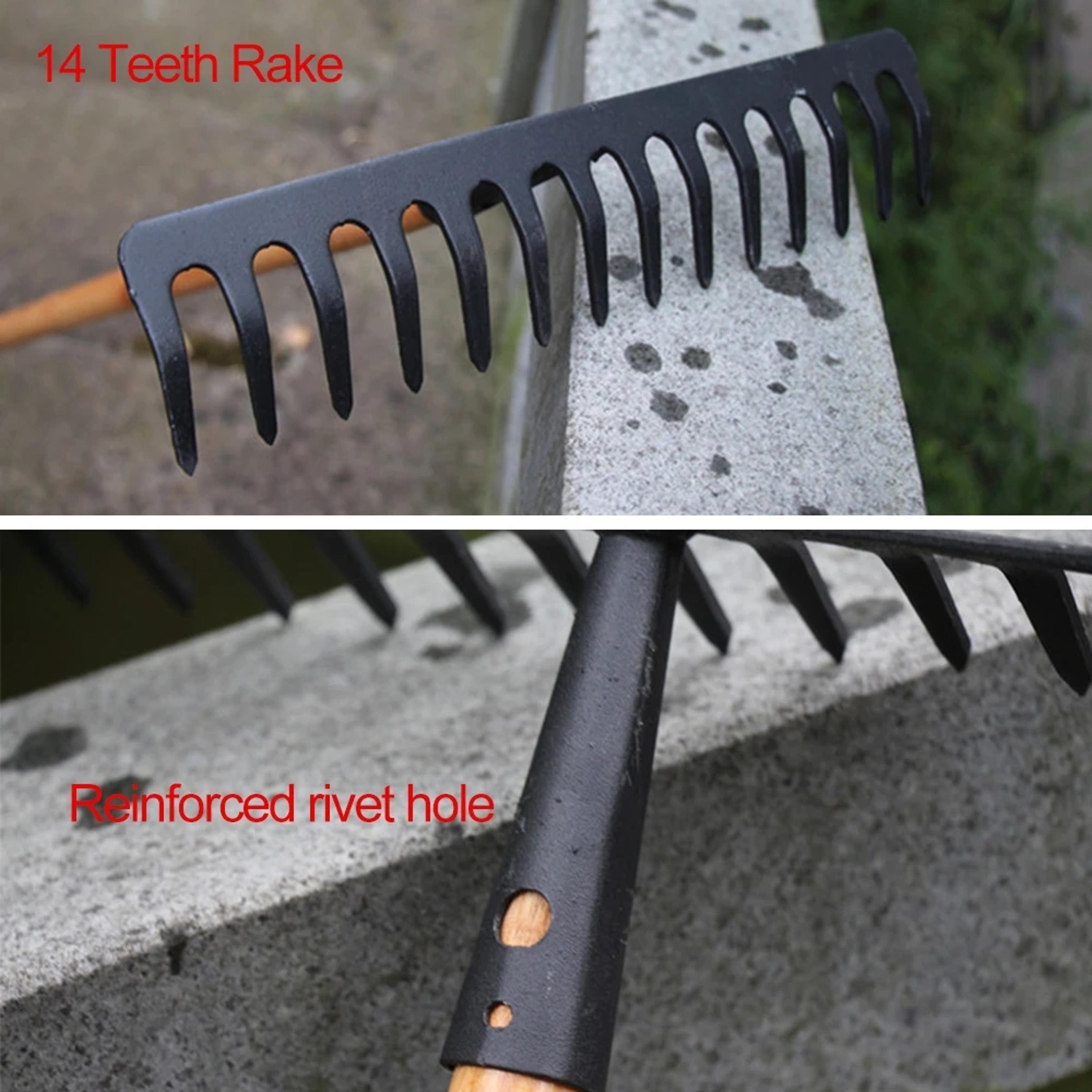 14Tooth Steel Garden Rake Head For Farming Soil Leveling And Yard Cleanup 3