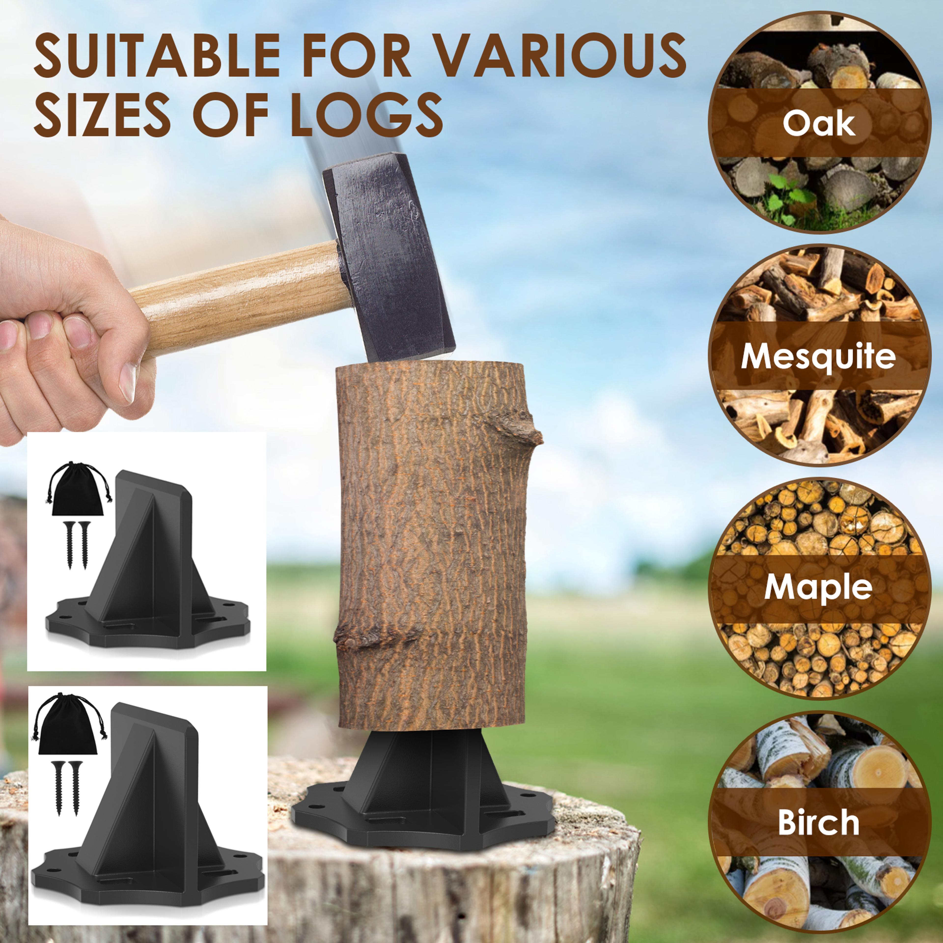 Manual Kindling Splitter  Portable Carbon Steel Firewood Splitting Tool With Storage Bag 1