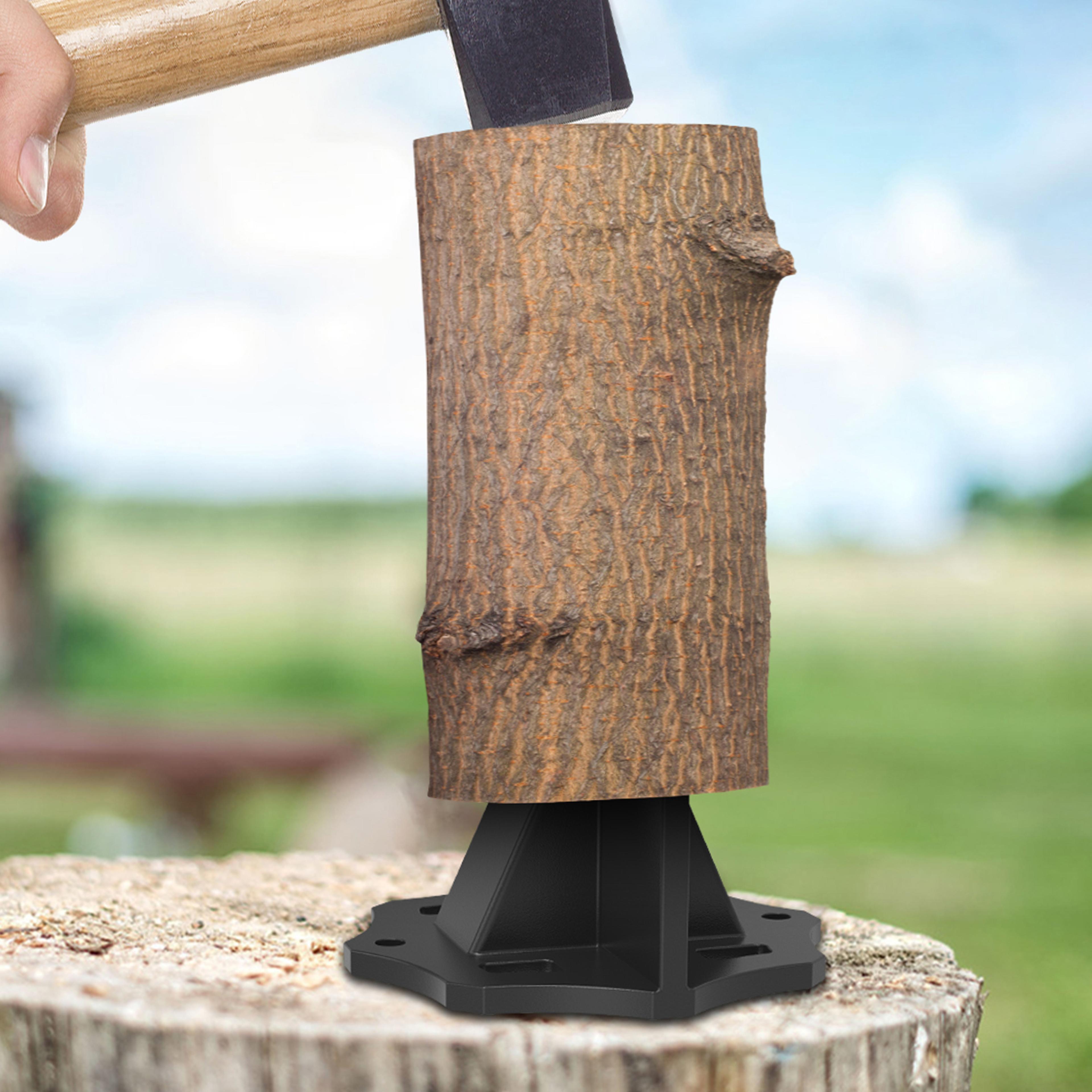 manual kindling splitter – portable carbon steel firewood splitting tool with storage bag