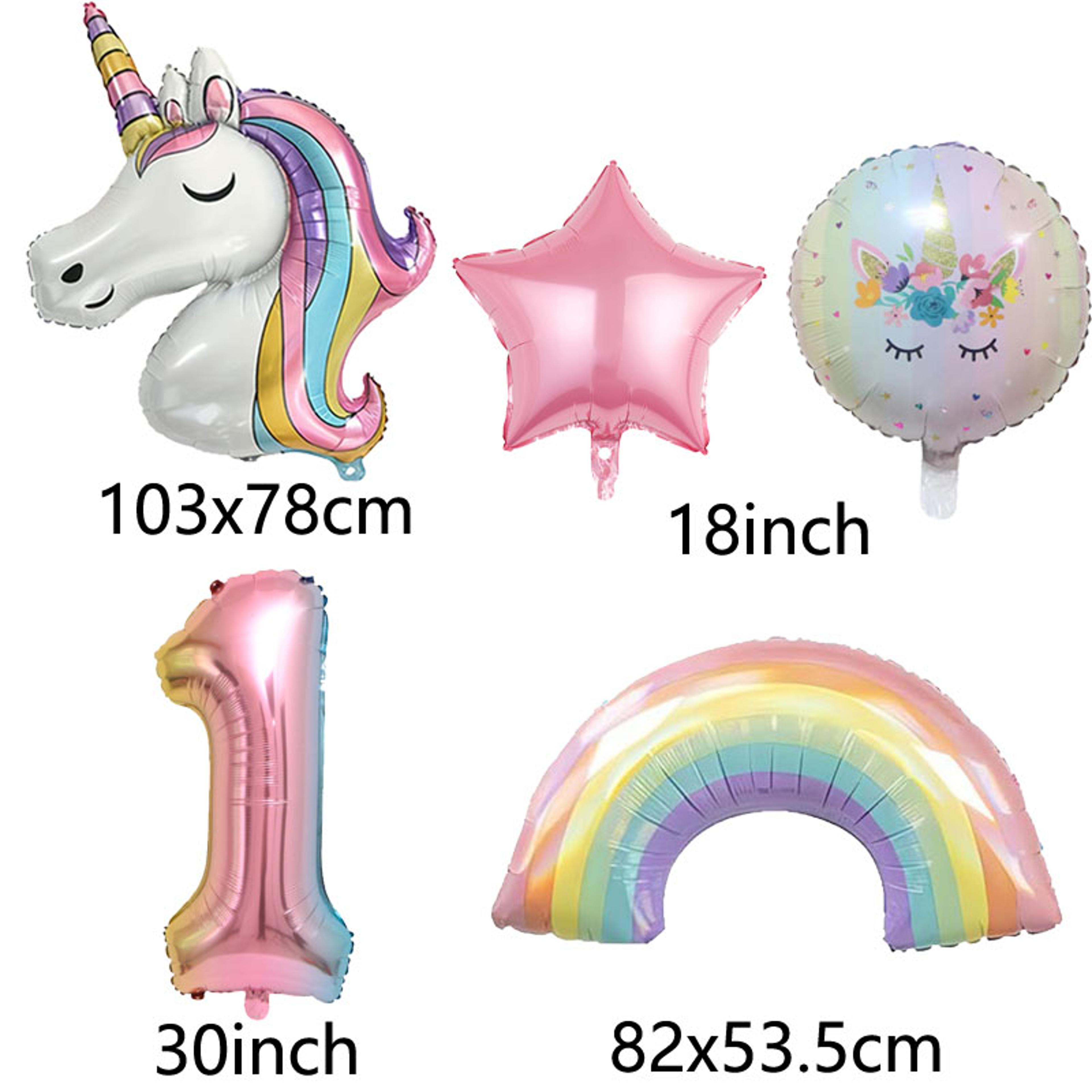 32Inch Rainbow Unicorn Number Foil Balloon For Birthday Party Decorations 2