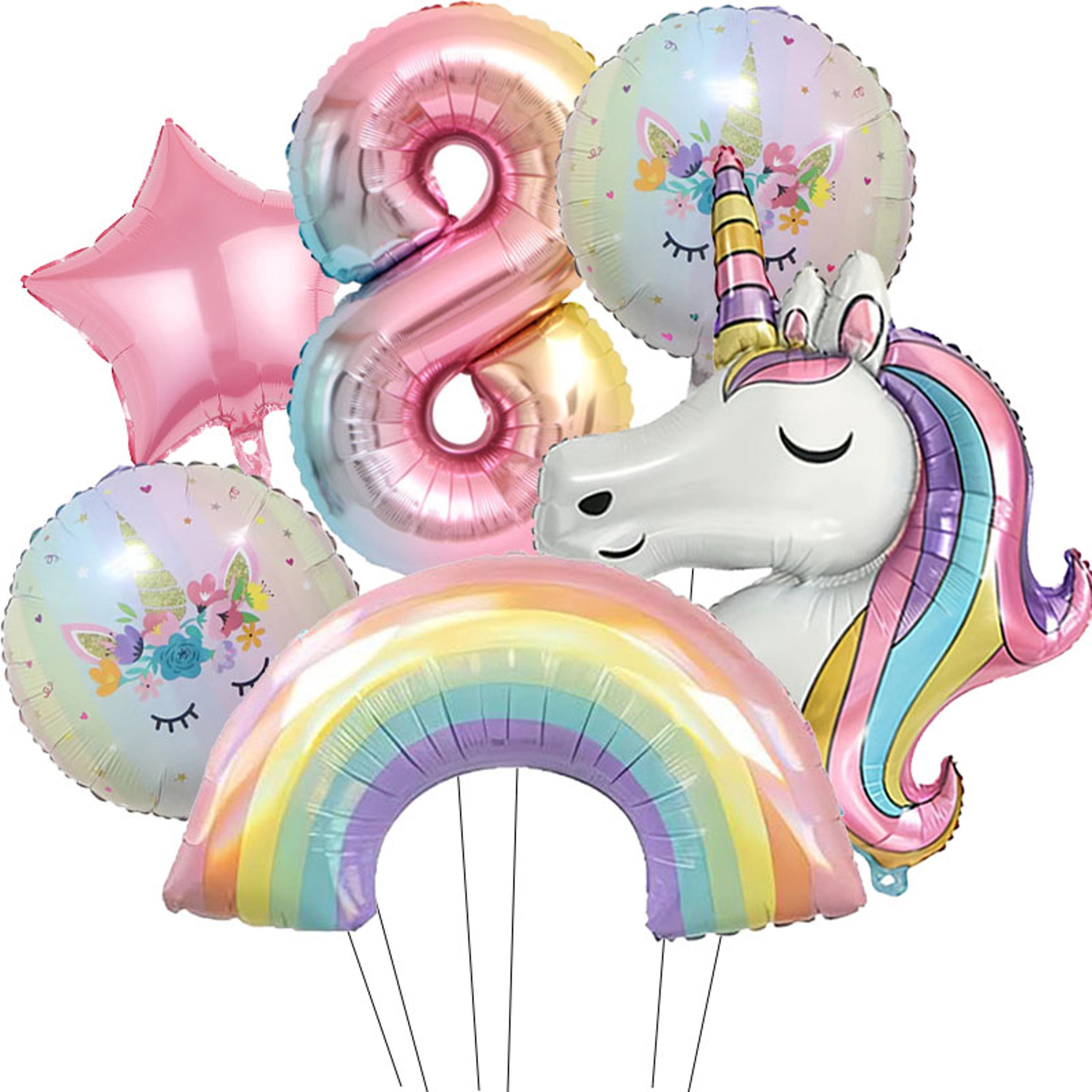 32Inch Rainbow Unicorn Number Foil Balloon For Birthday Party Decorations 5