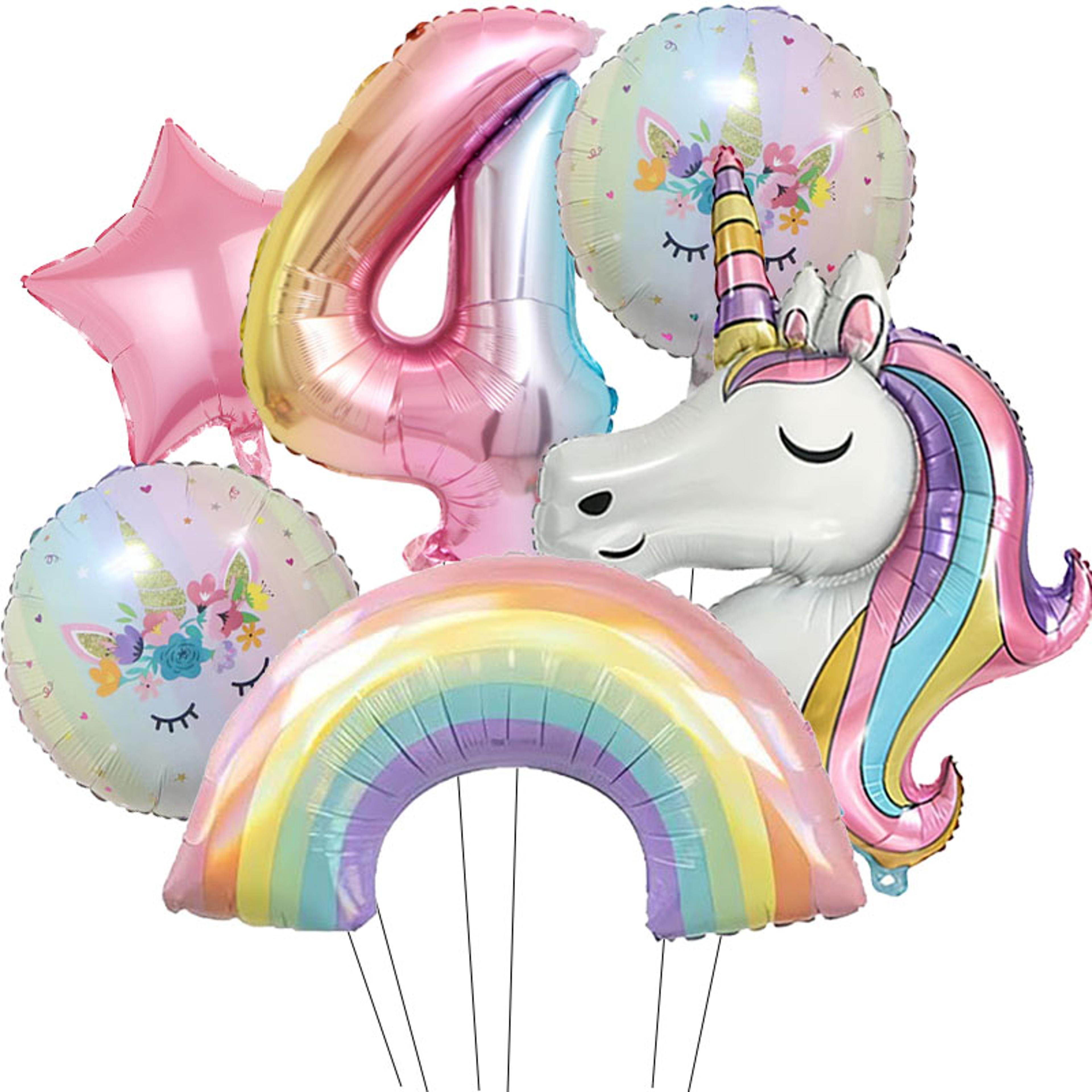 32Inch Rainbow Unicorn Number Foil Balloon For Birthday Party Decorations 8