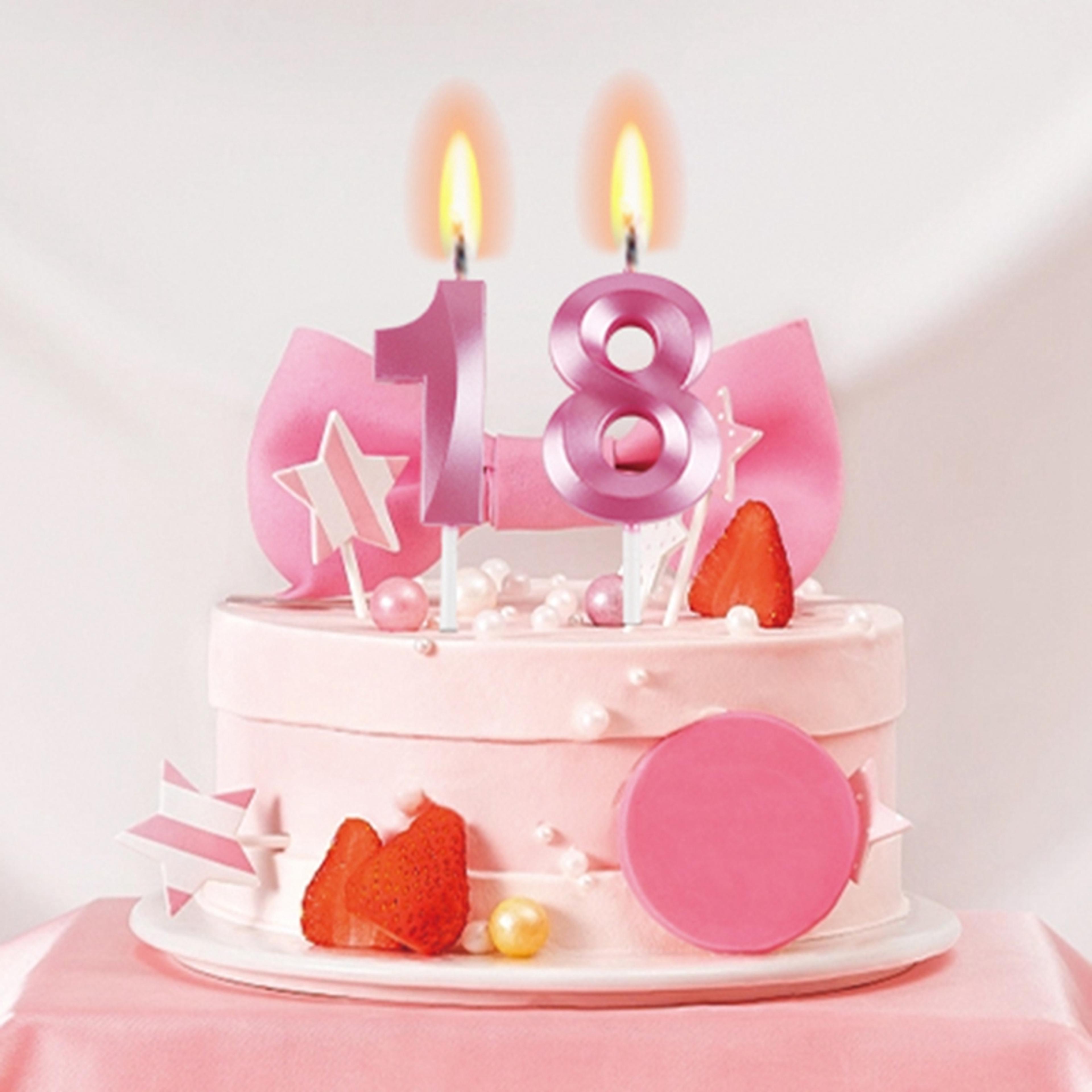 3D Birthday Number Candles In Blue And Pink For Cake Decorations 4