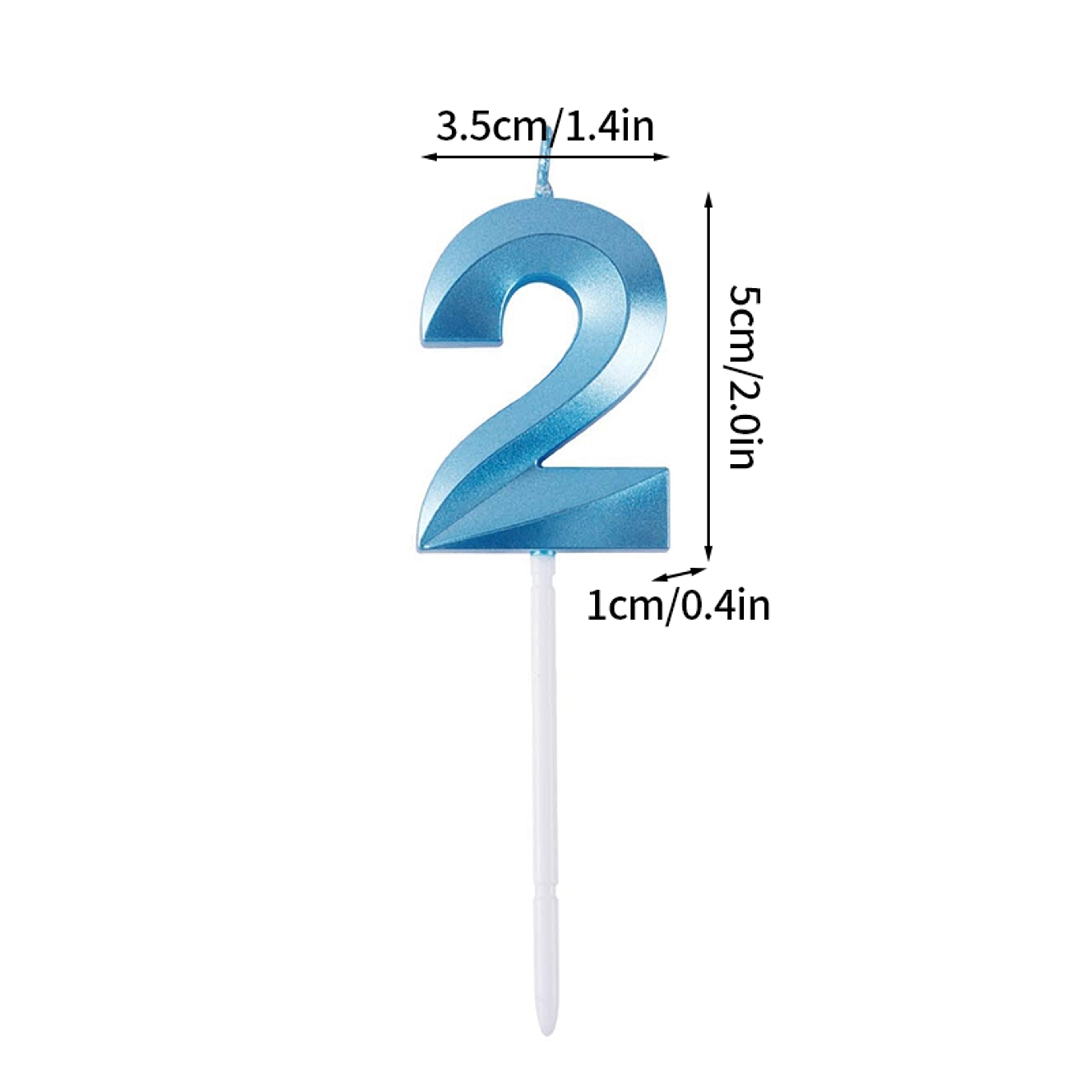 3D Birthday Number Candles In Blue And Pink For Cake Decorations 5