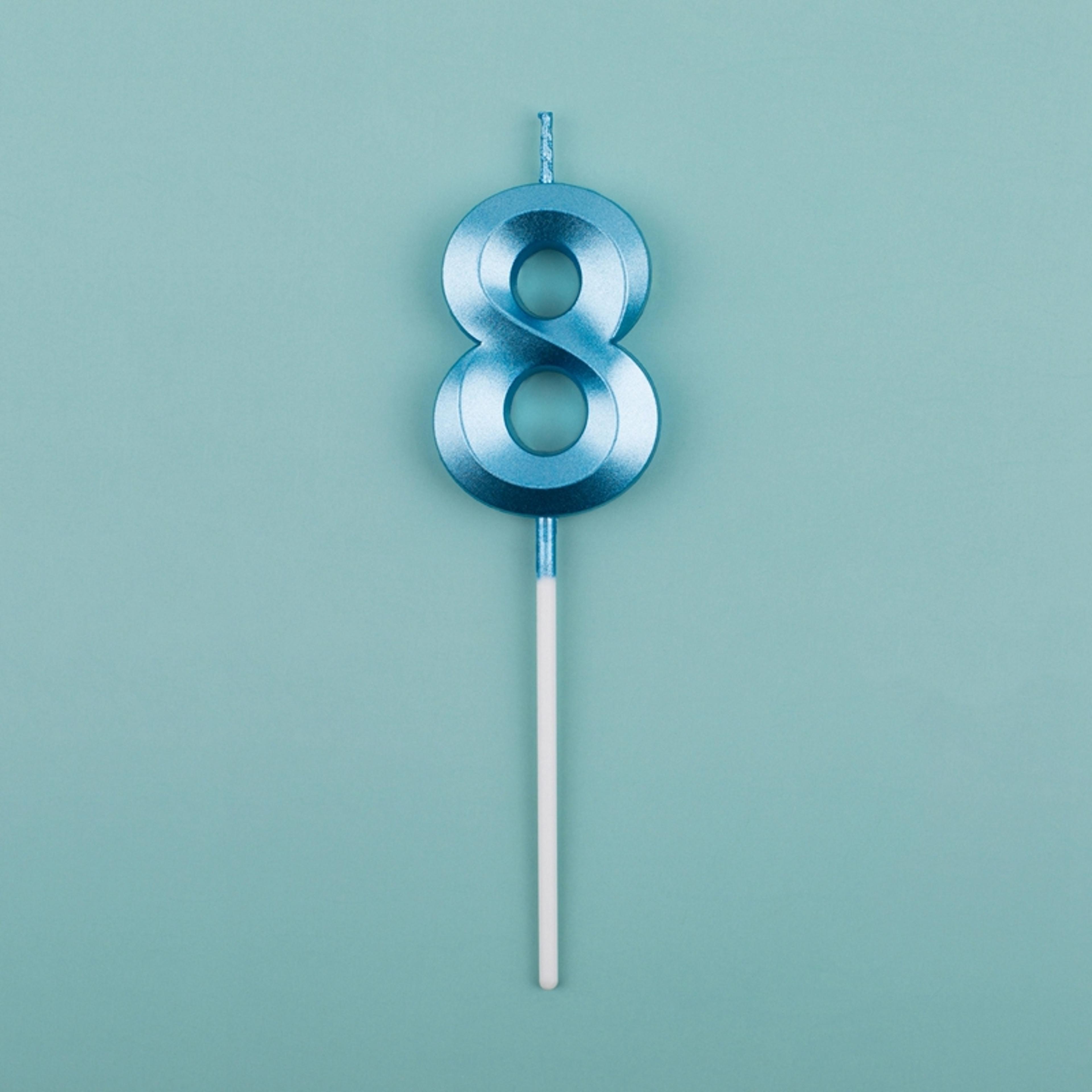 3D Birthday Number Candles In Blue And Pink For Cake Decorations 14