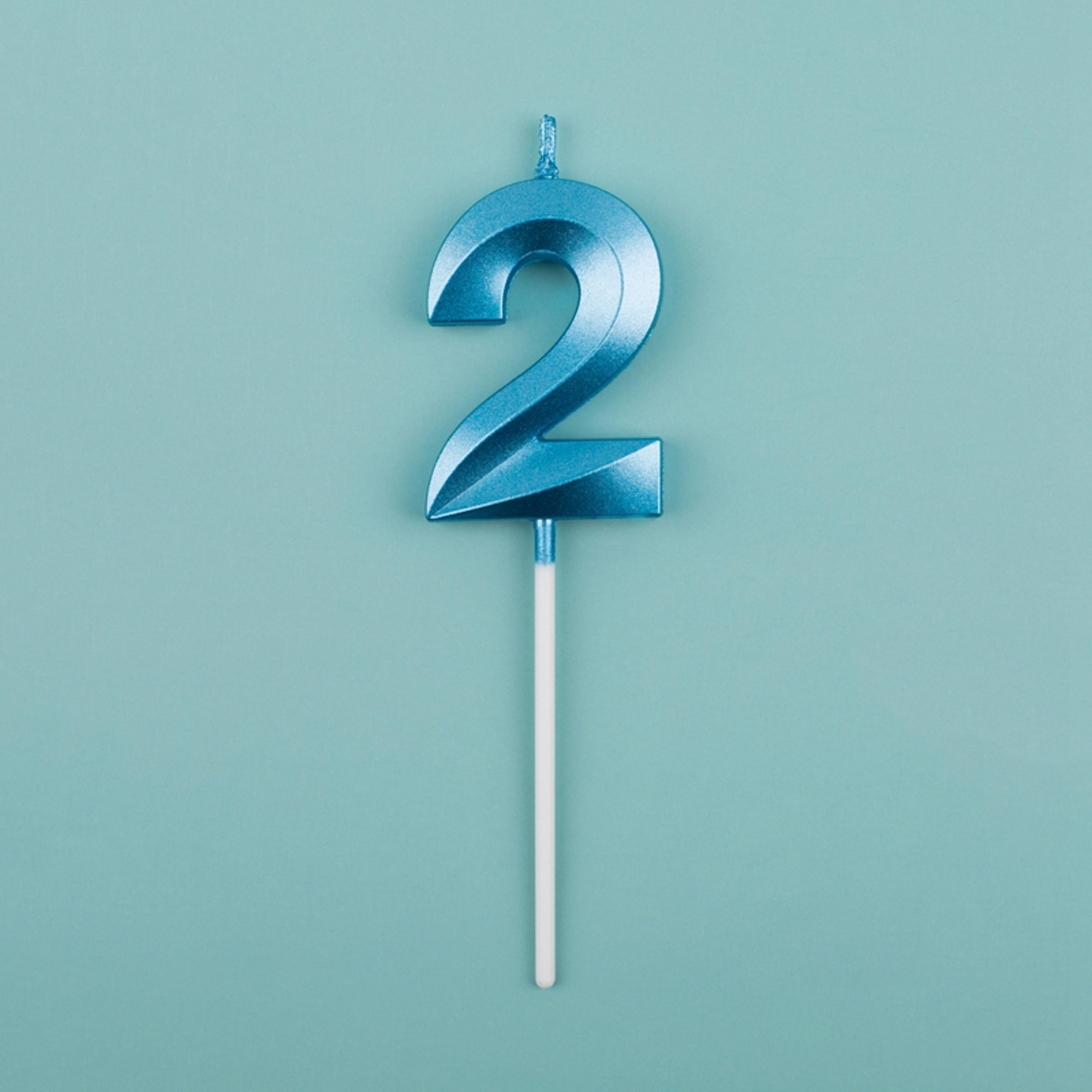 3D Birthday Number Candles In Blue And Pink For Cake Decorations 13