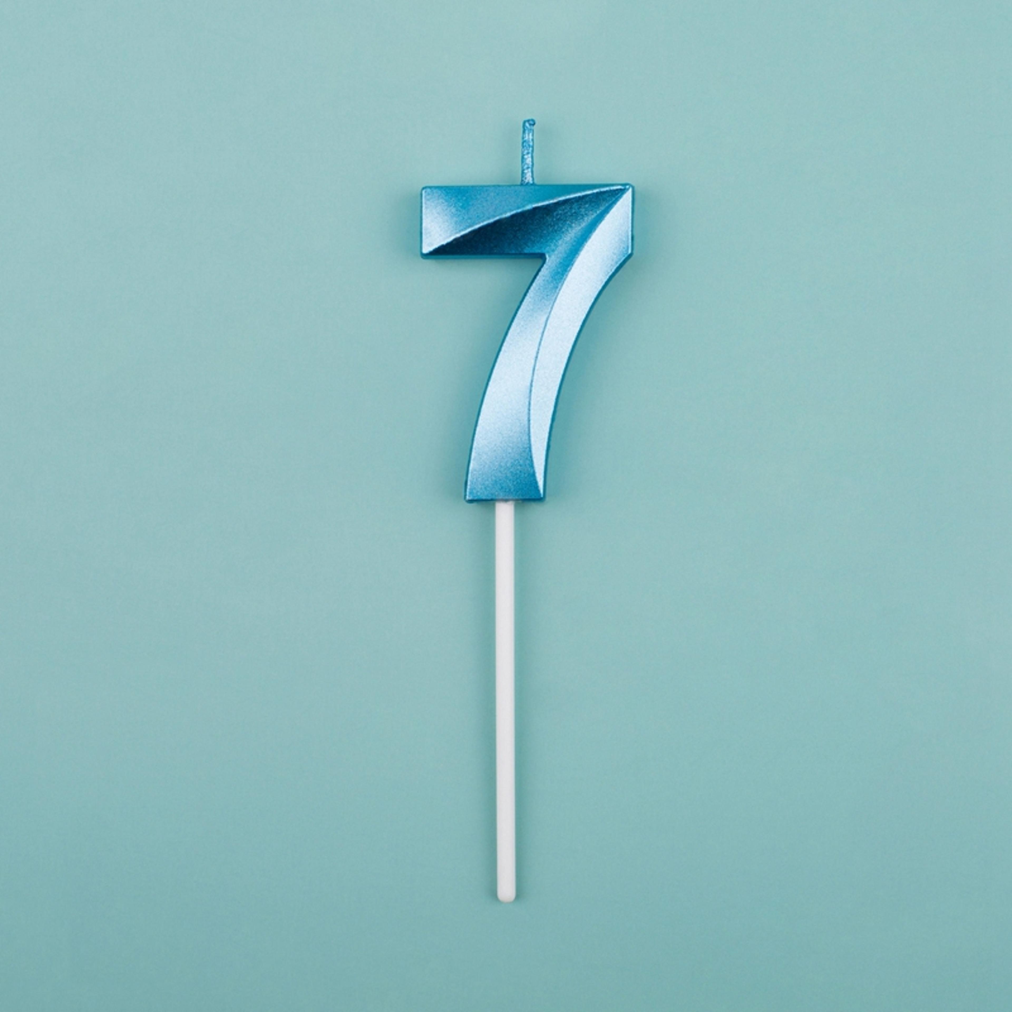 3D Birthday Number Candles In Blue And Pink For Cake Decorations 17