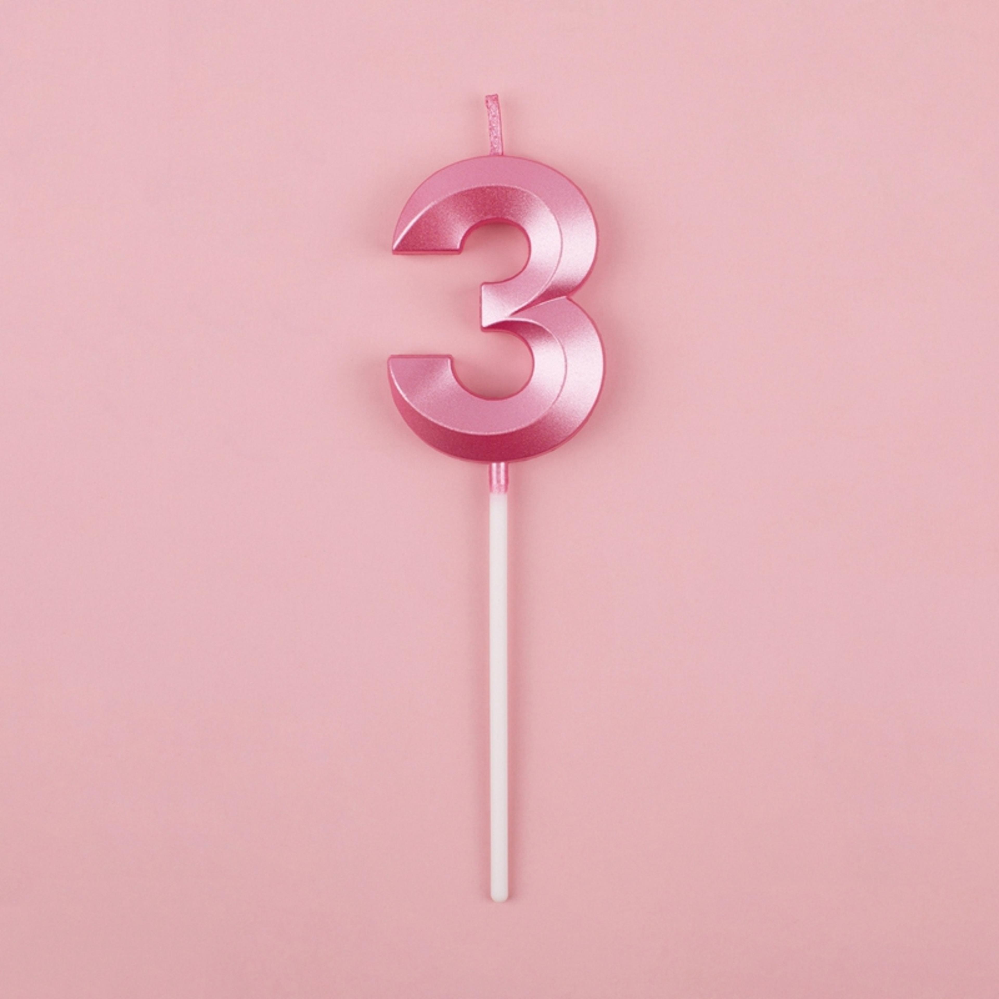 3D Birthday Number Candles In Blue And Pink For Cake Decorations 19