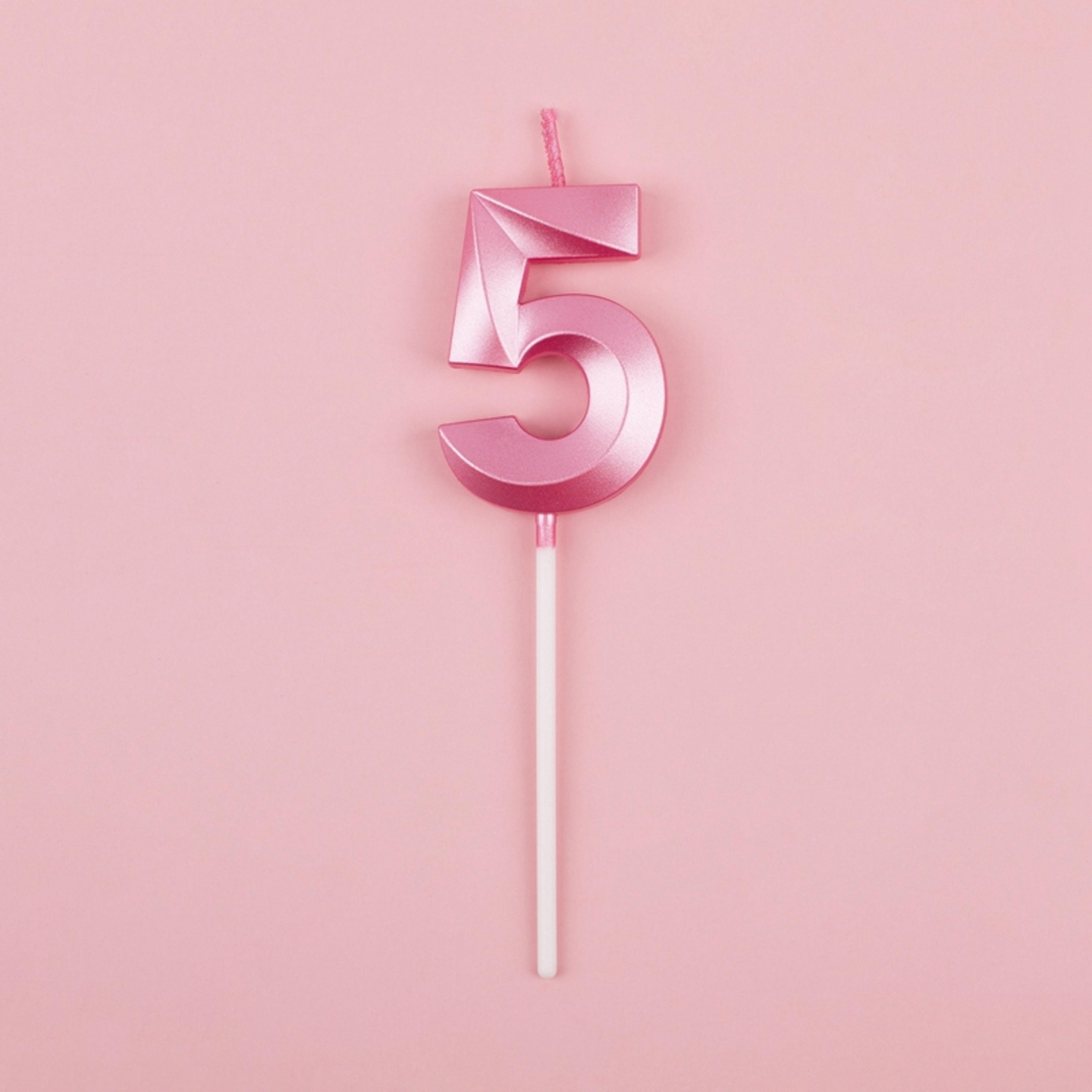 3D Birthday Number Candles In Blue And Pink For Cake Decorations 25