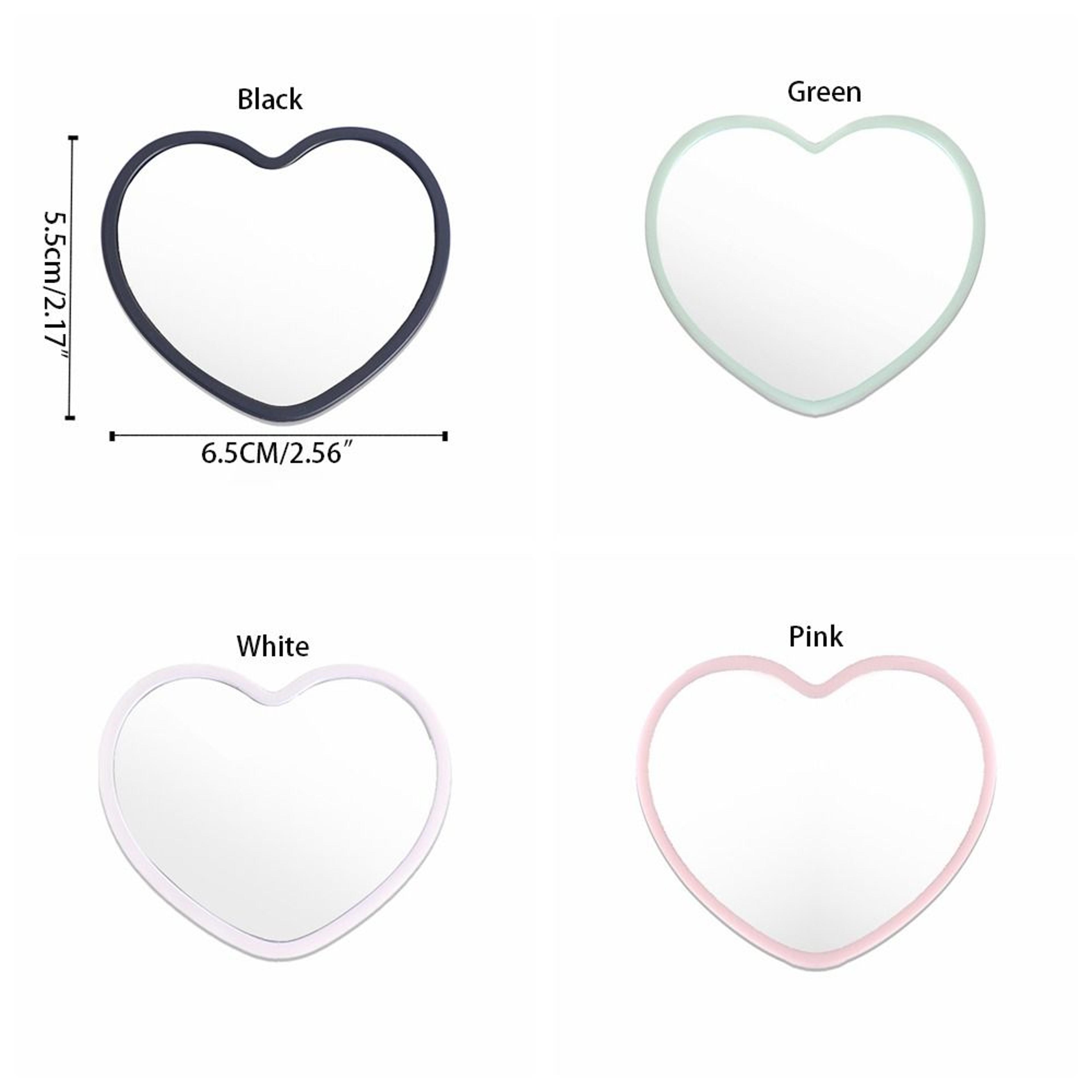 Heart Shaped Handheld Makeup Mirror  Compact Portable Beauty Mirror 5