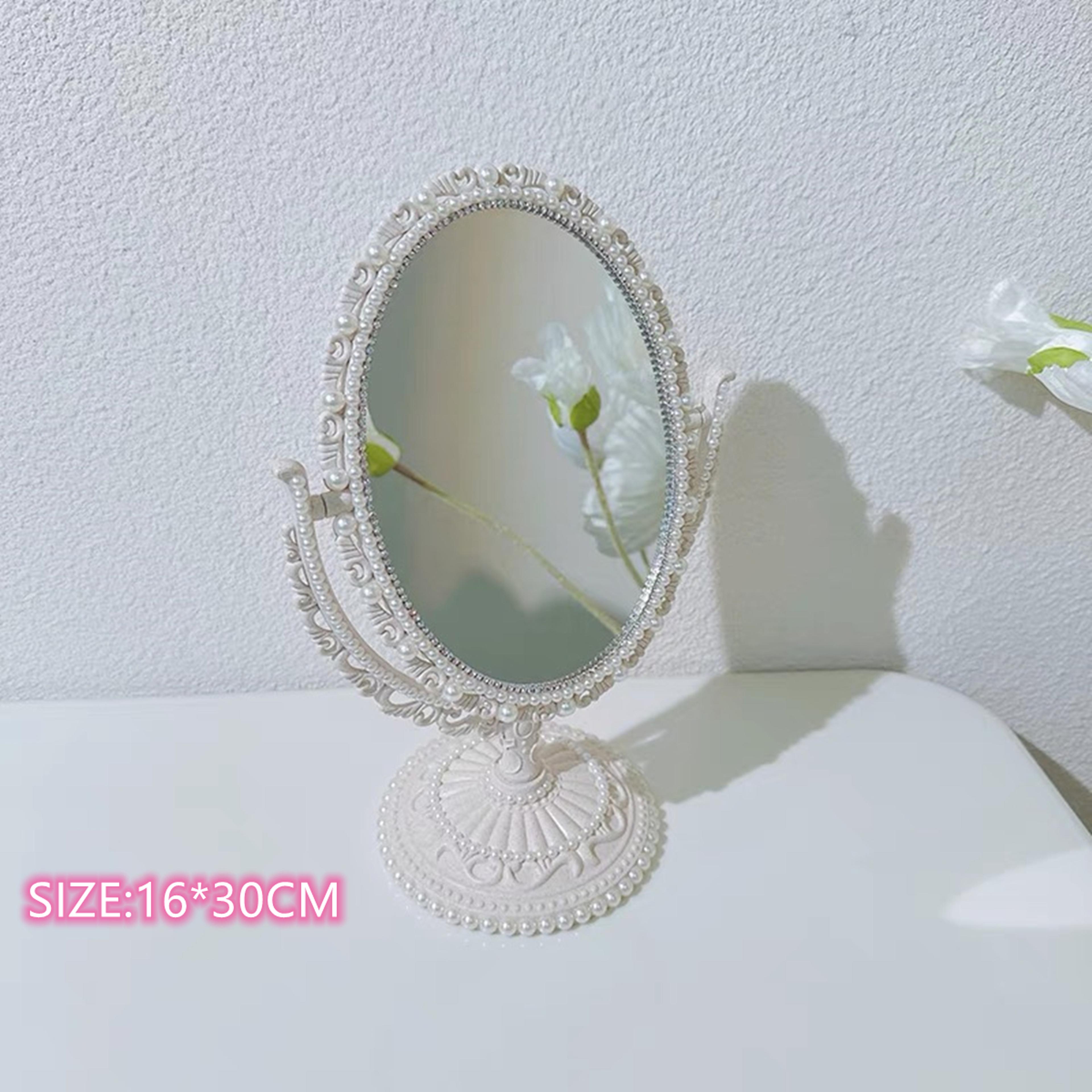 Heart Shaped Rotating Makeup Mirror For Desktop Vanity And Travel 4