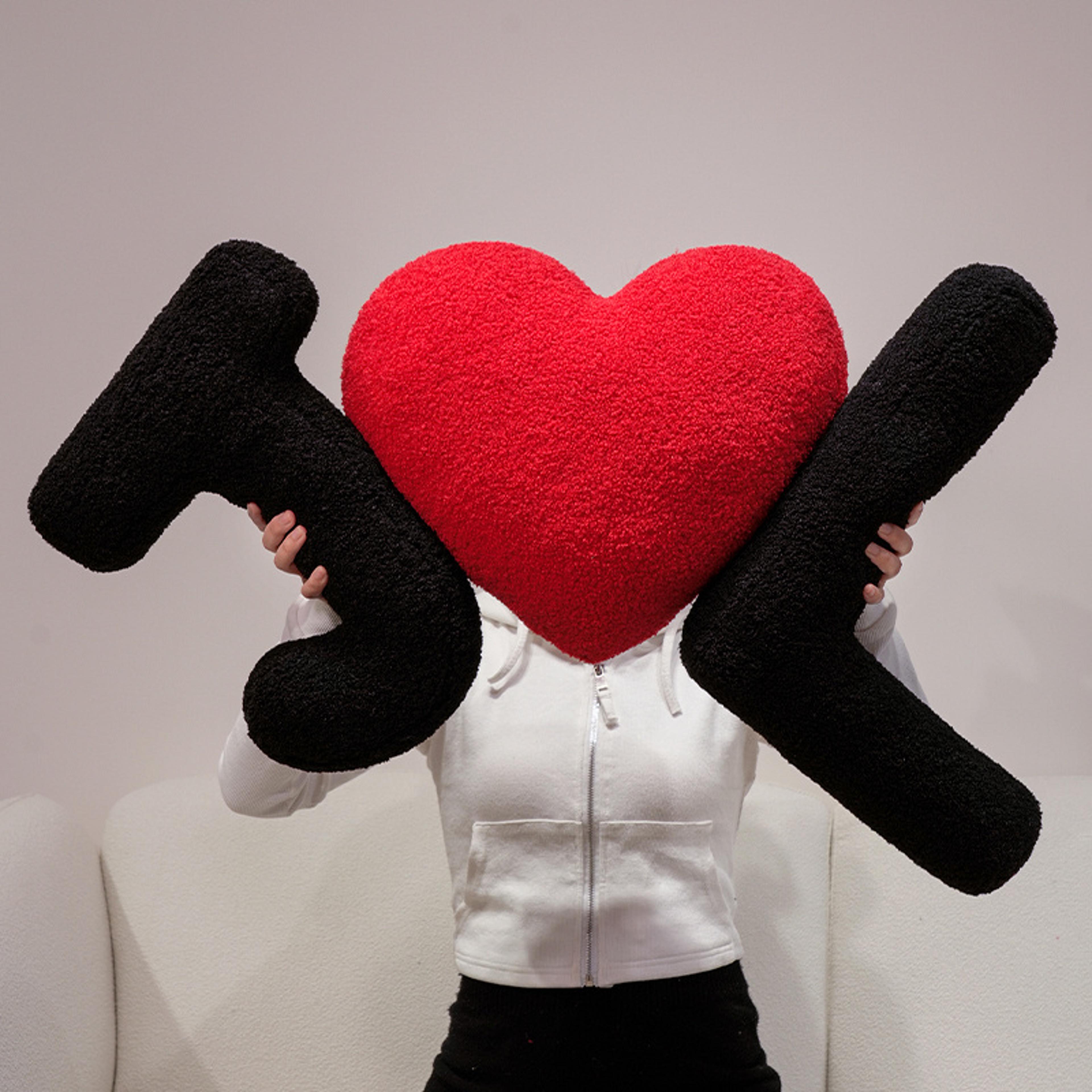 Red Heart I Love U Plush Pillow 157 Inch Decorative Cushion 4