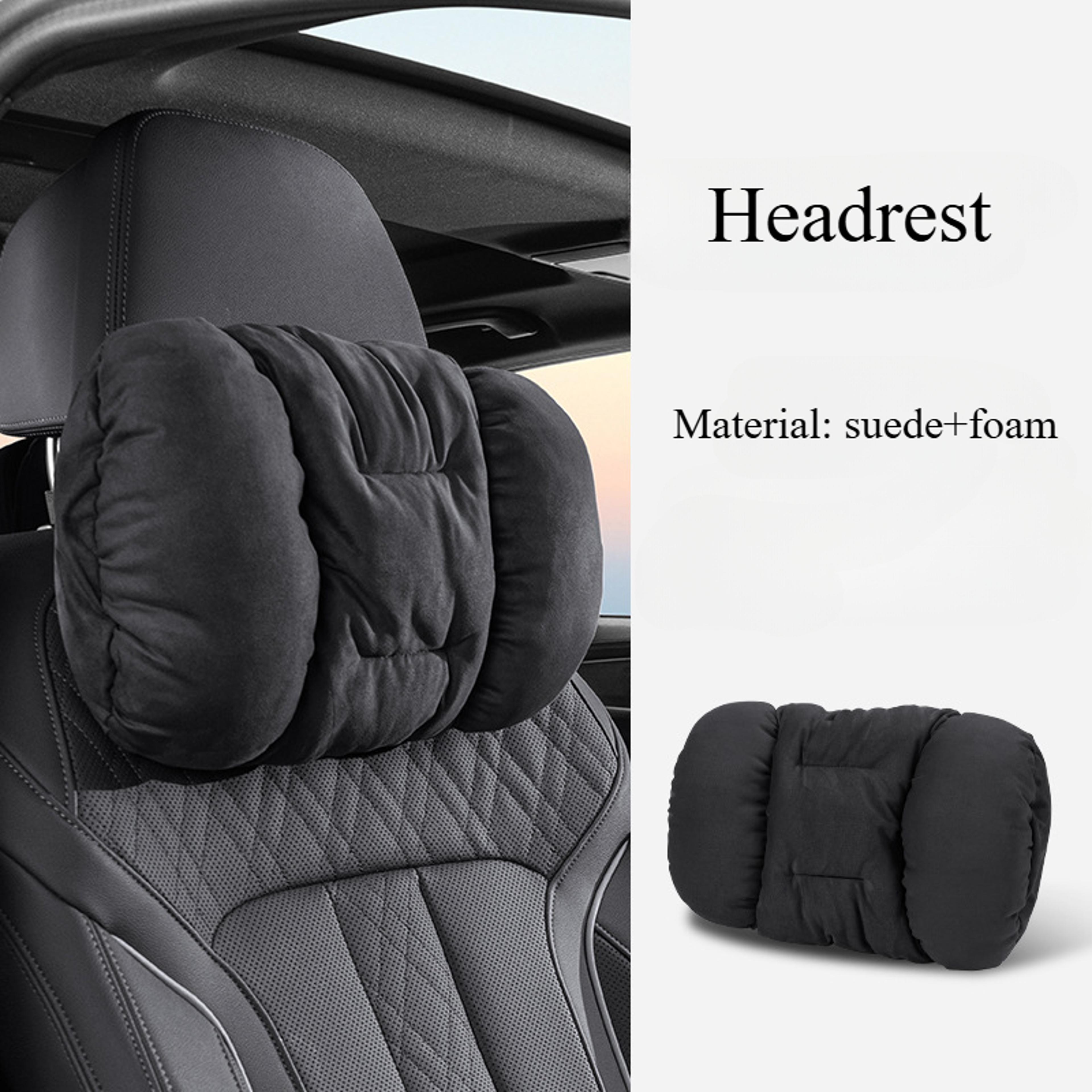 Plush Car Headrest Pillow With Soft Suede Neck Support Cushion 6