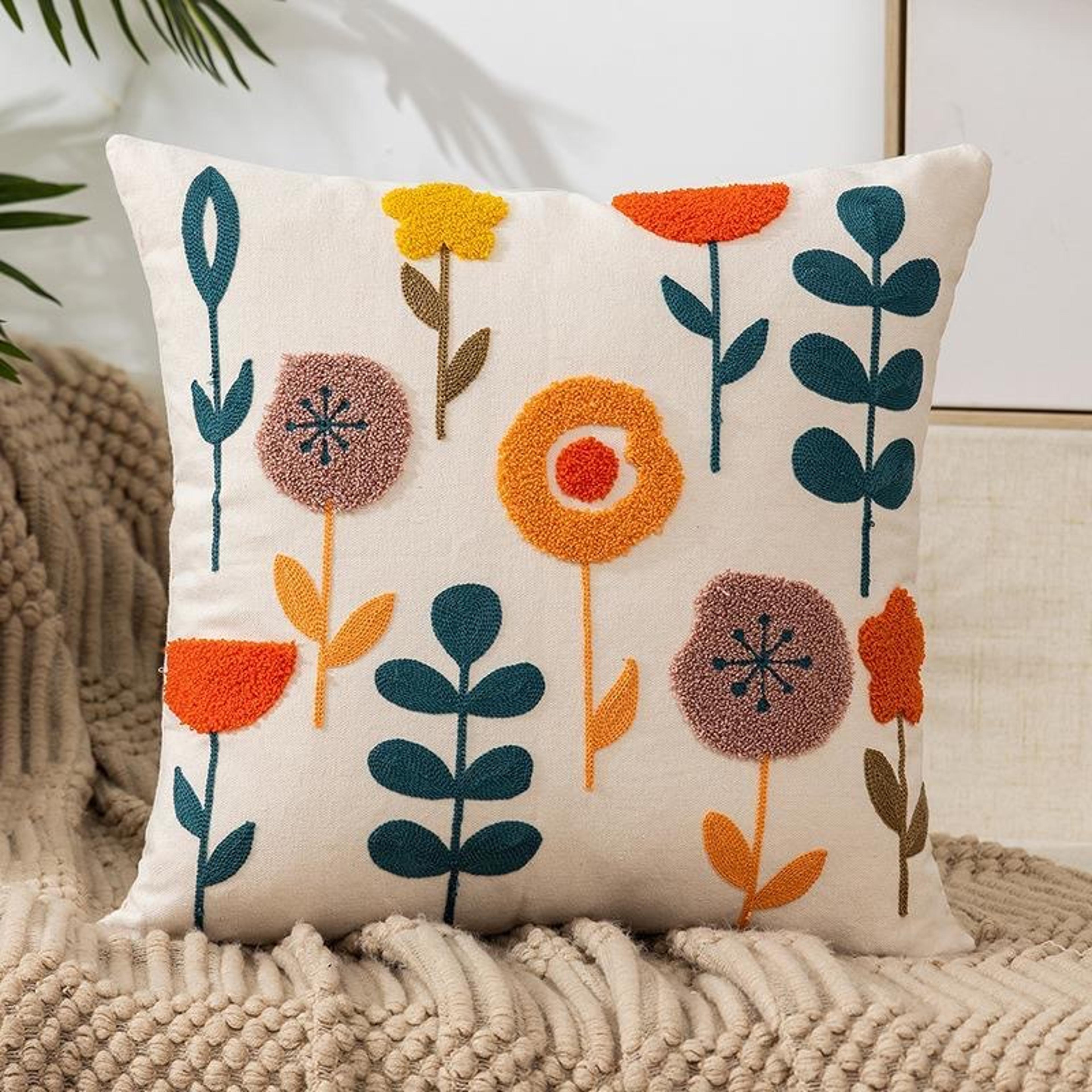 Tulip Decorative Throw Pillow Soft Terry Cloth Sofa And Bed Cushion 8