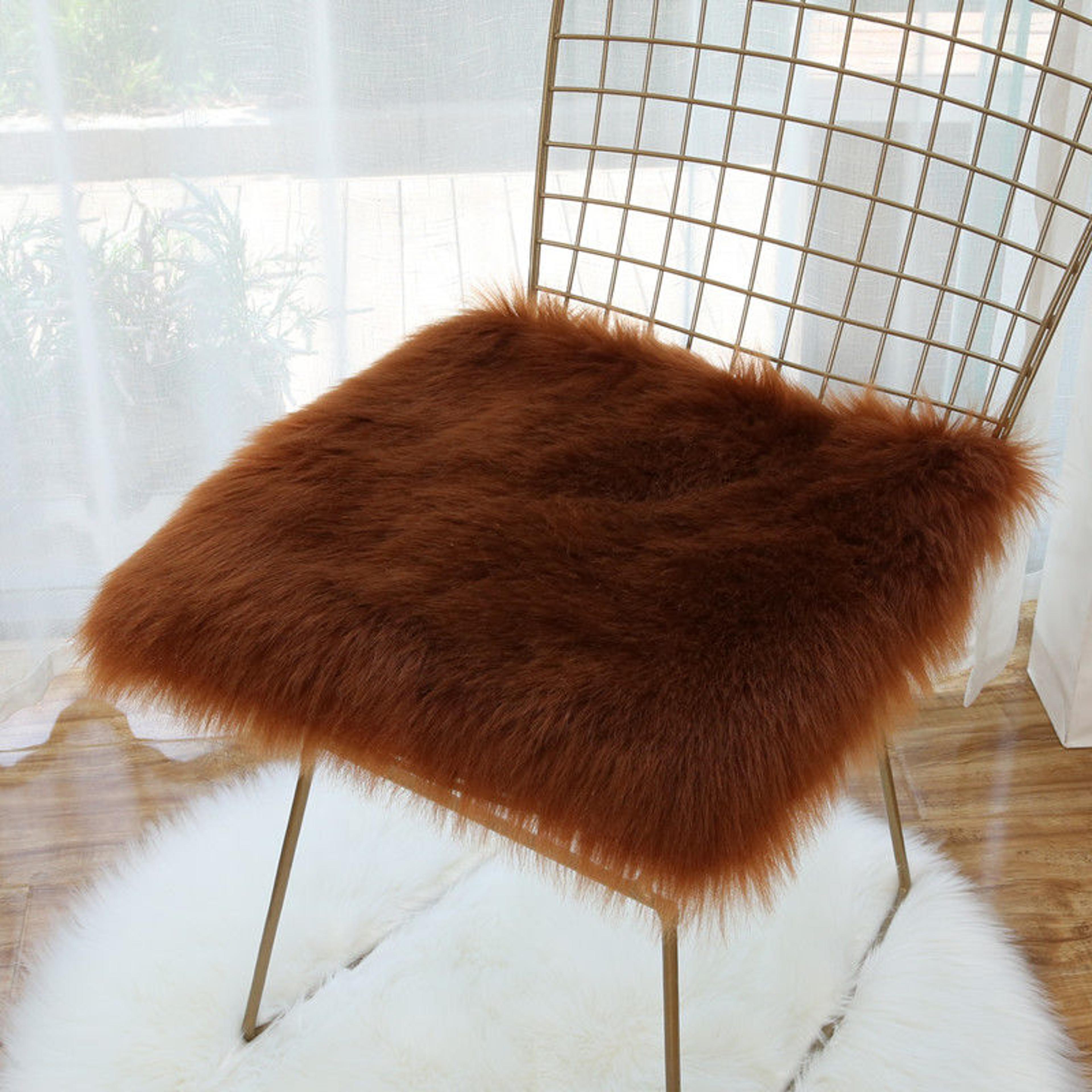 Soft Plush Square Chair Cushion With NonSlip Backing 12