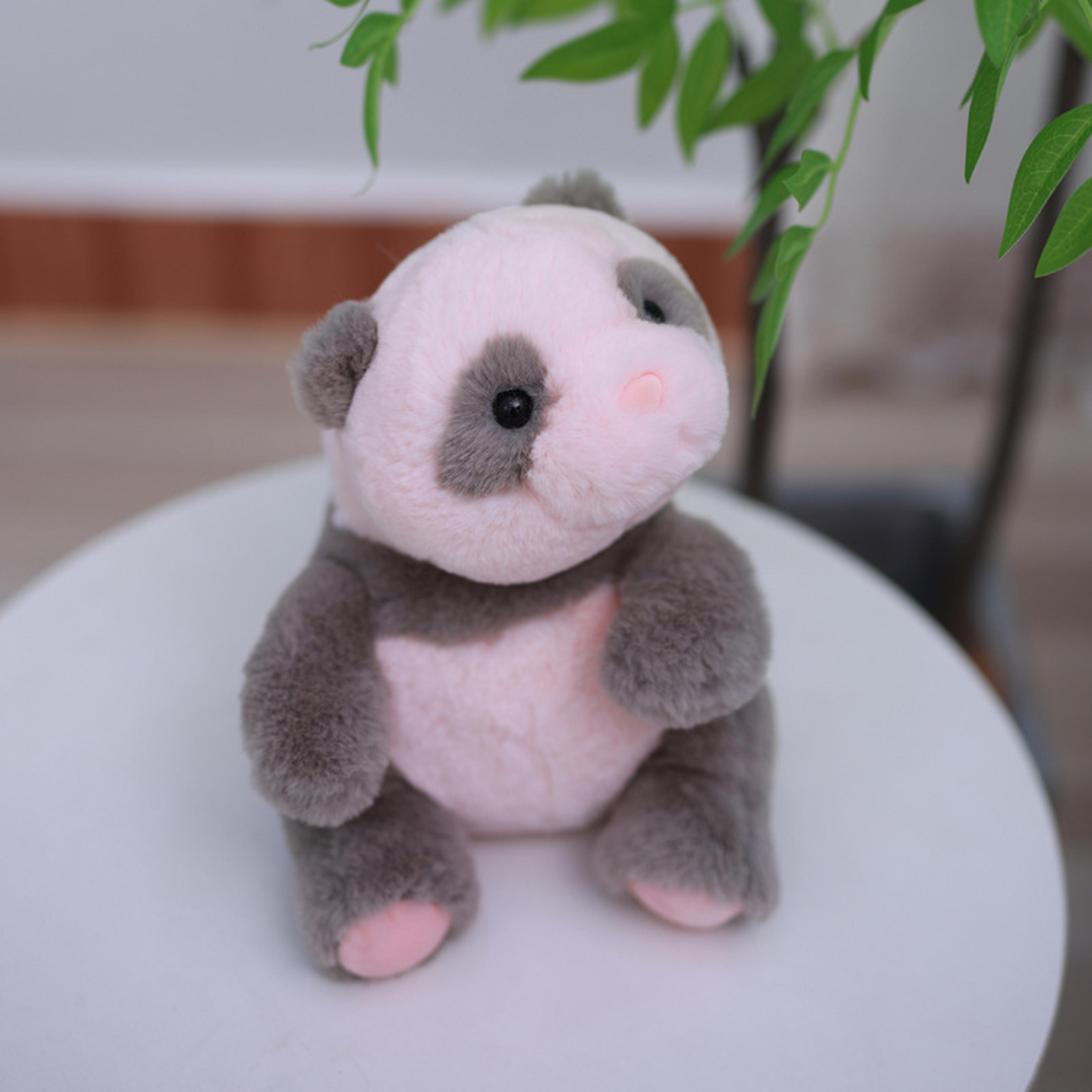 cute pink baby panda cushion – soft cartoon panda plush pillow