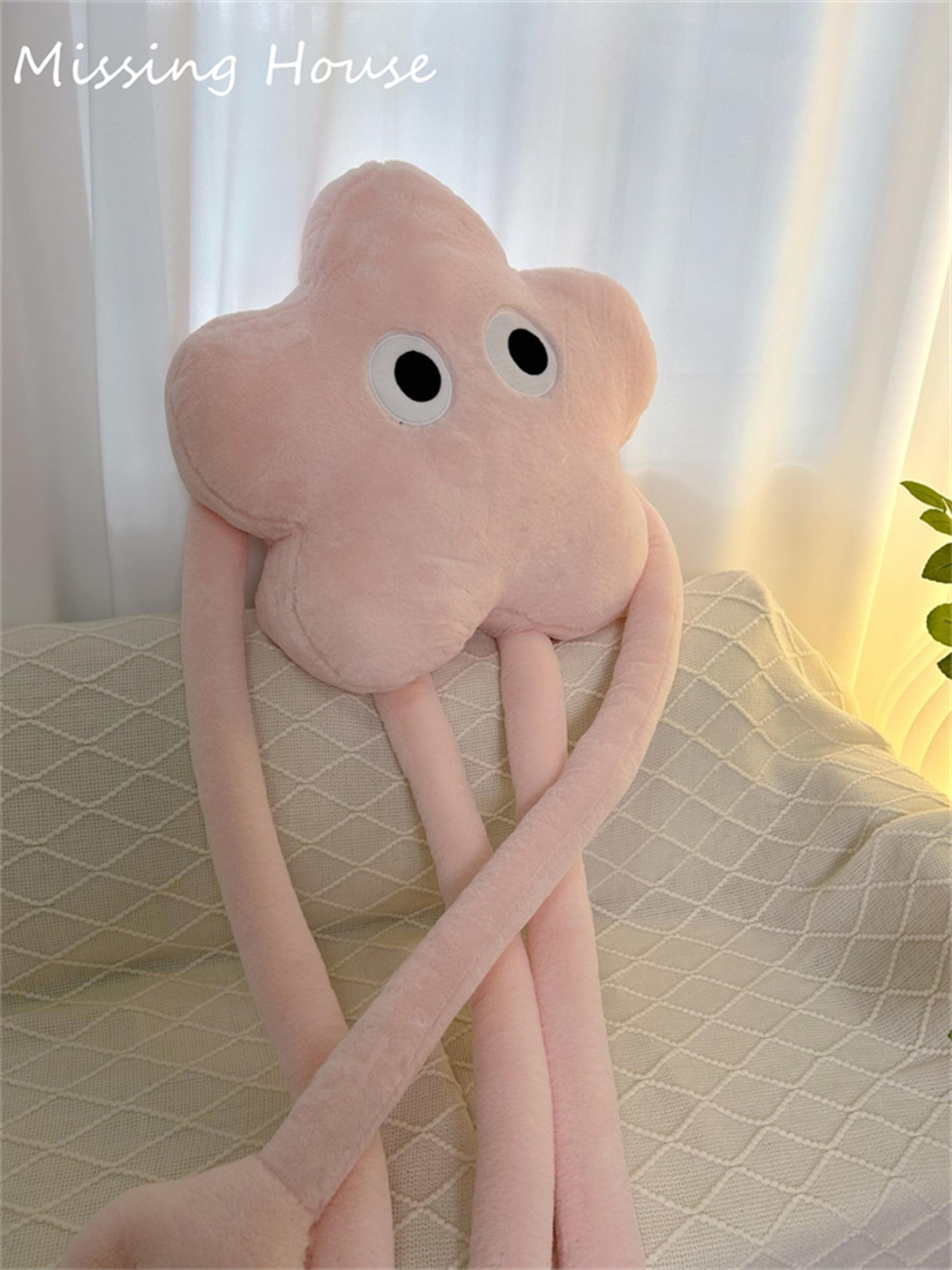 Funny Pink Star Flower Plush Pillow With Long Arms And Legs 4