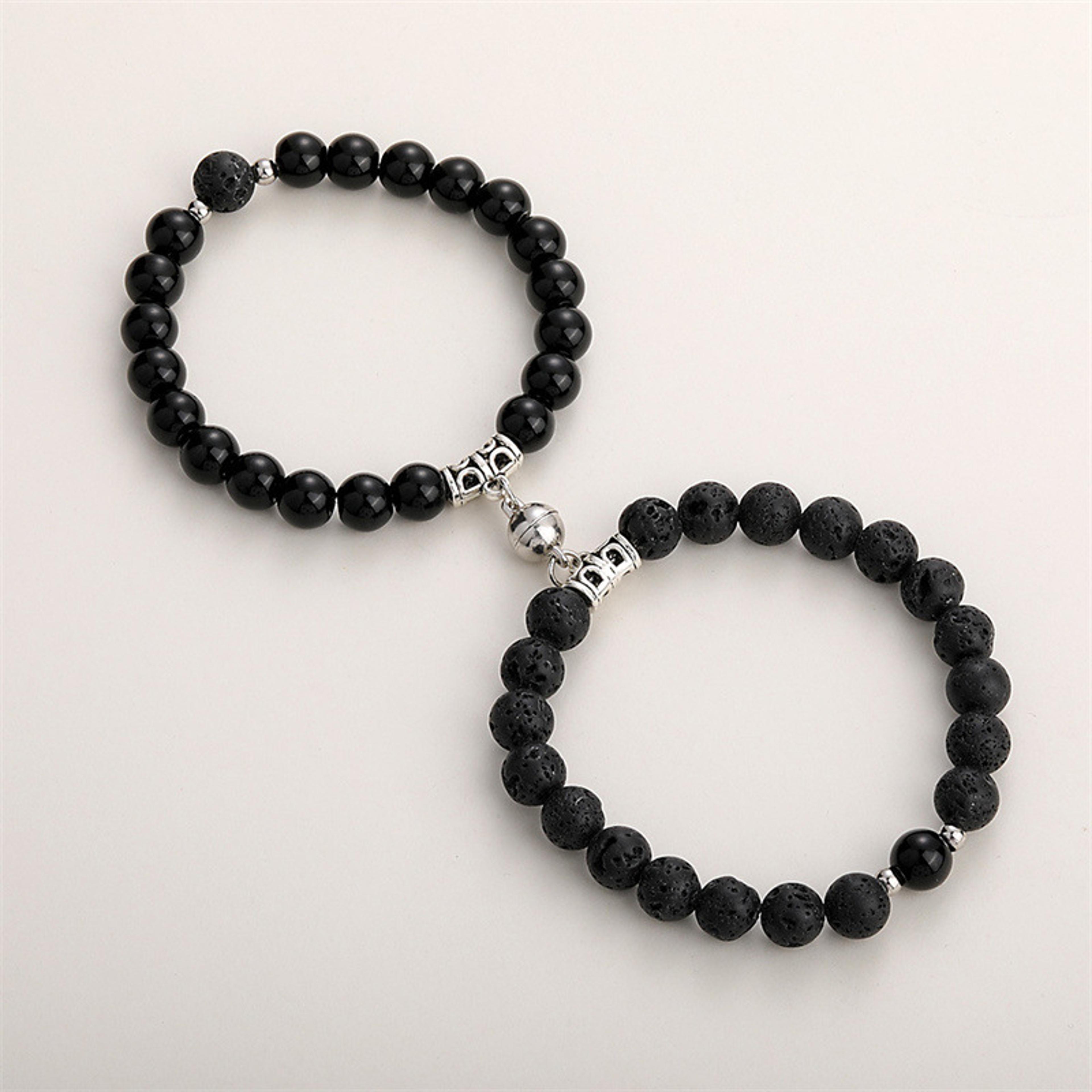 Natural Stone Heart Magnet Couple Bracelets For Lovers And Friends 14