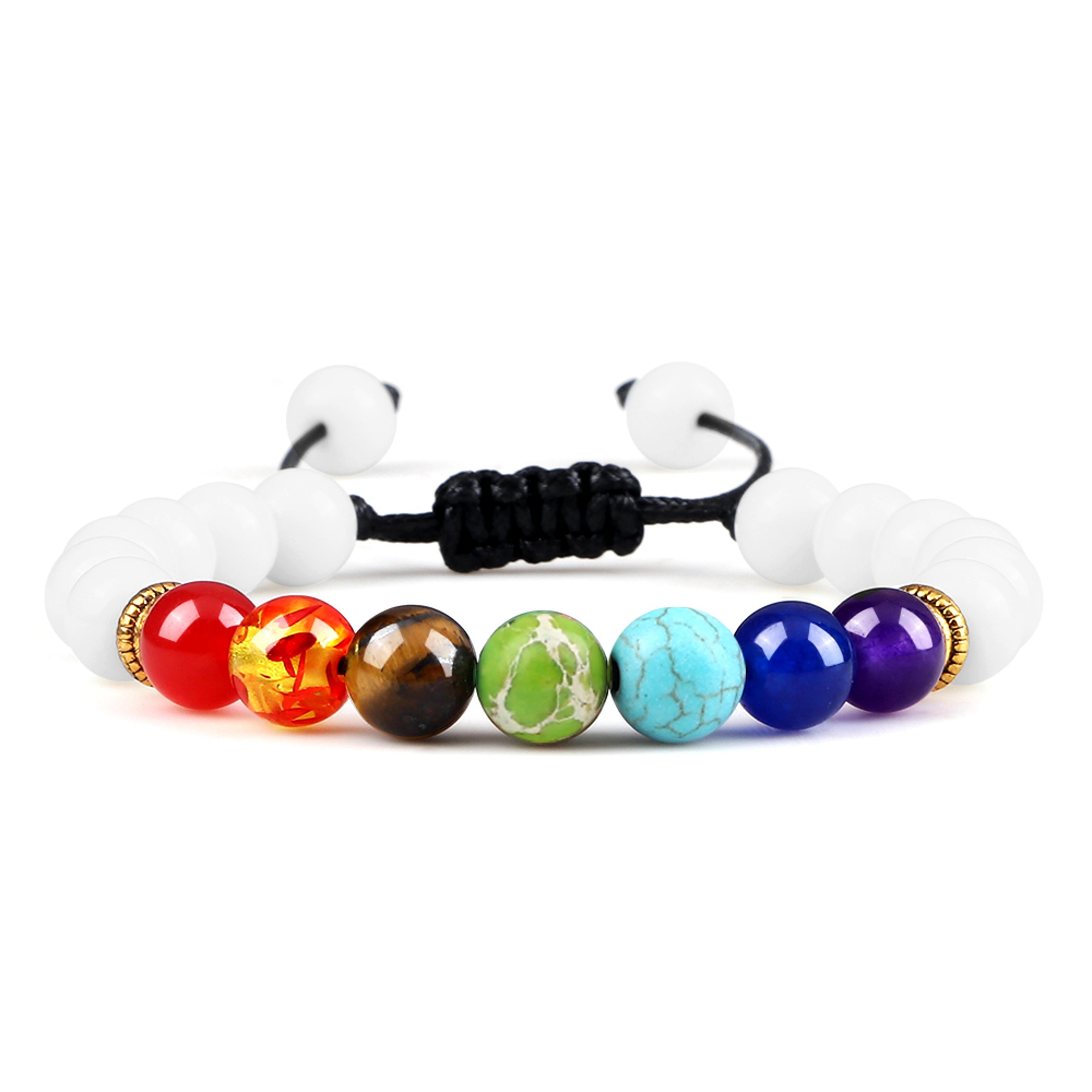 Adjustable Couples Bracelets With 8mm Beads And Braided Macrame Design 17