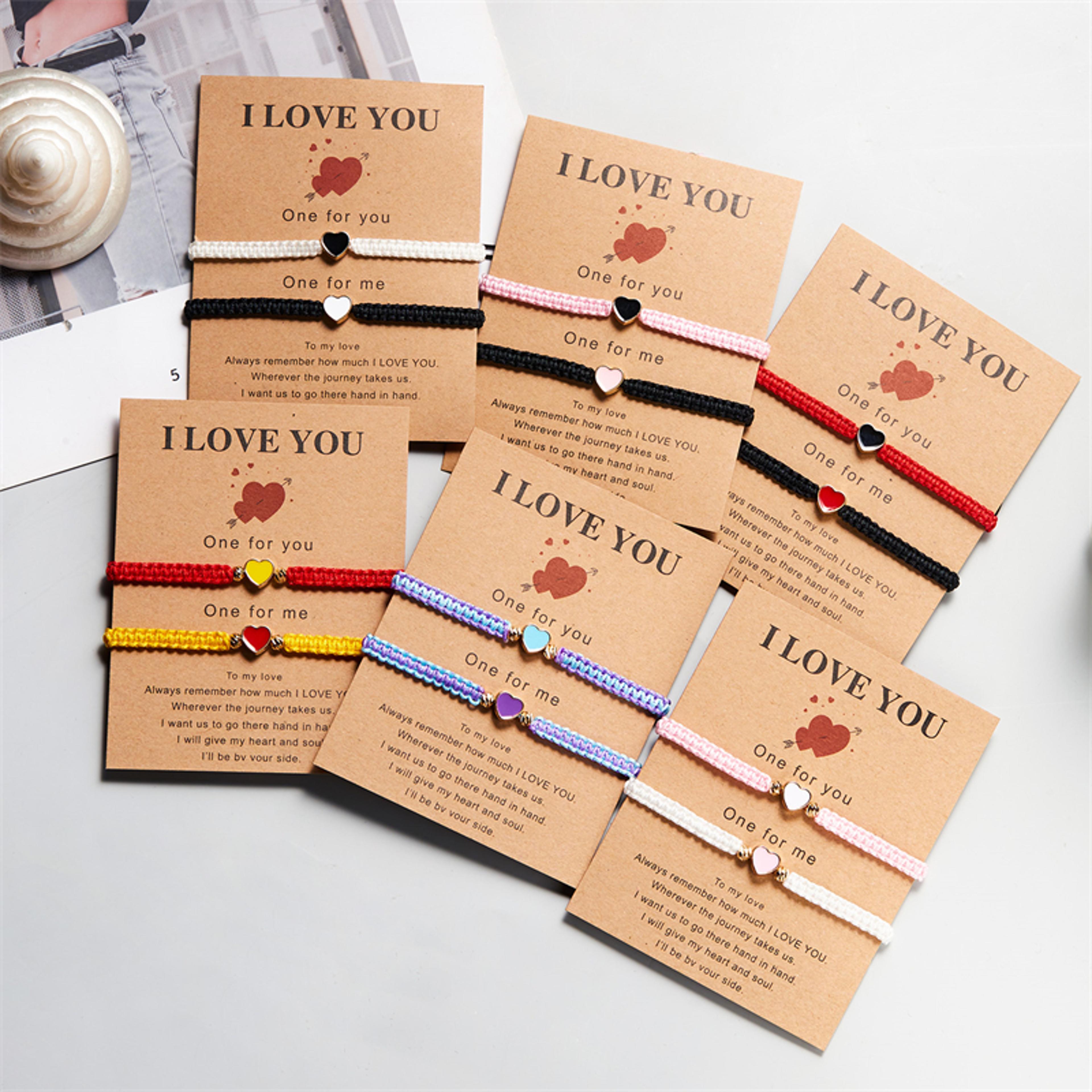 Heart Matching Bracelets For Couples And Friends  2 Piece Handwoven Set 1