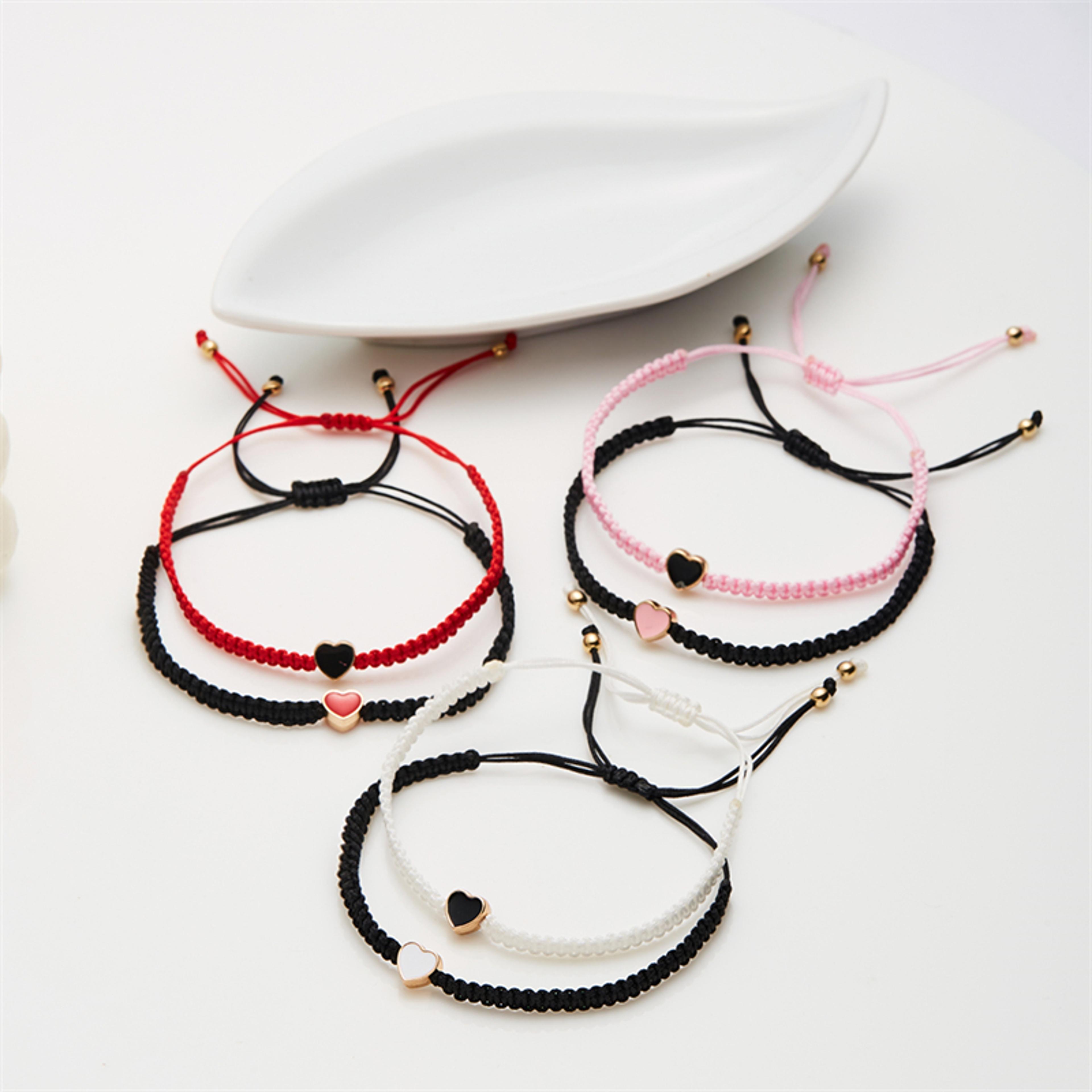 Heart Matching Bracelets For Couples And Friends  2 Piece Handwoven Set 6