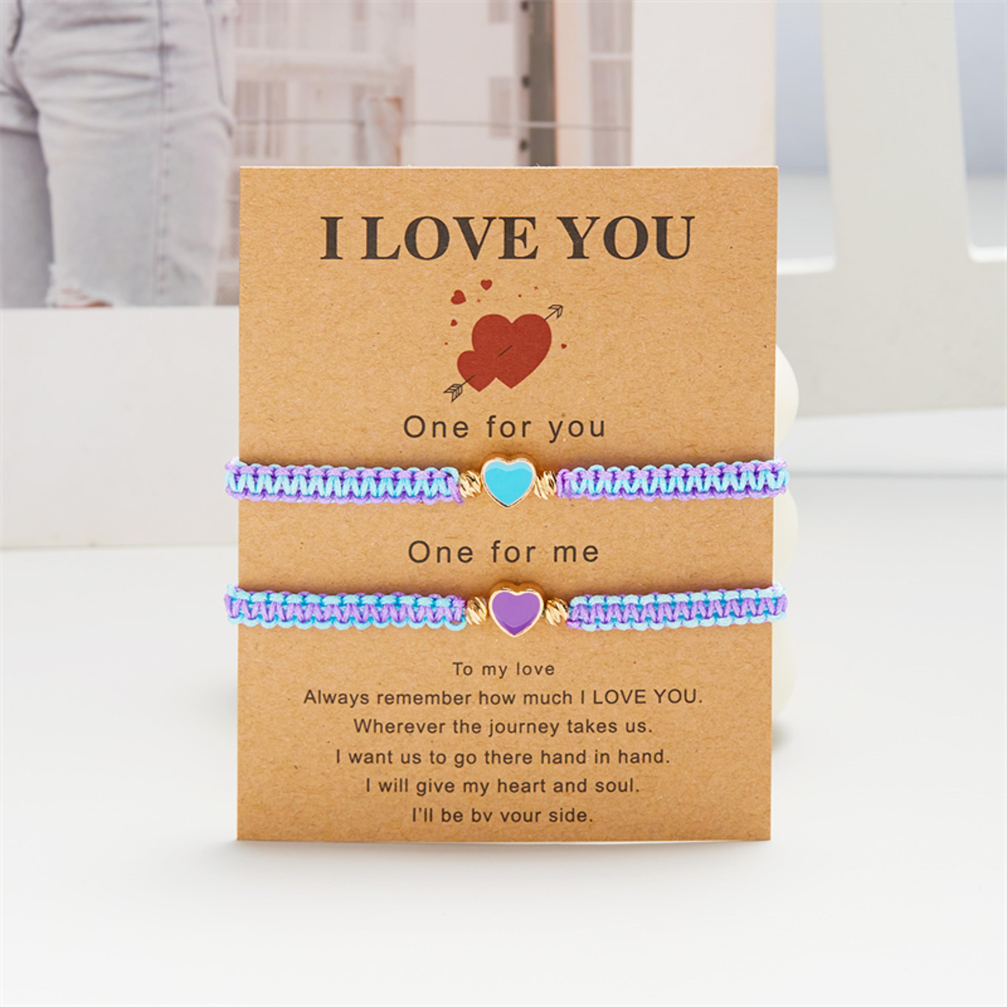 Heart Matching Bracelets For Couples And Friends  2 Piece Handwoven Set 9