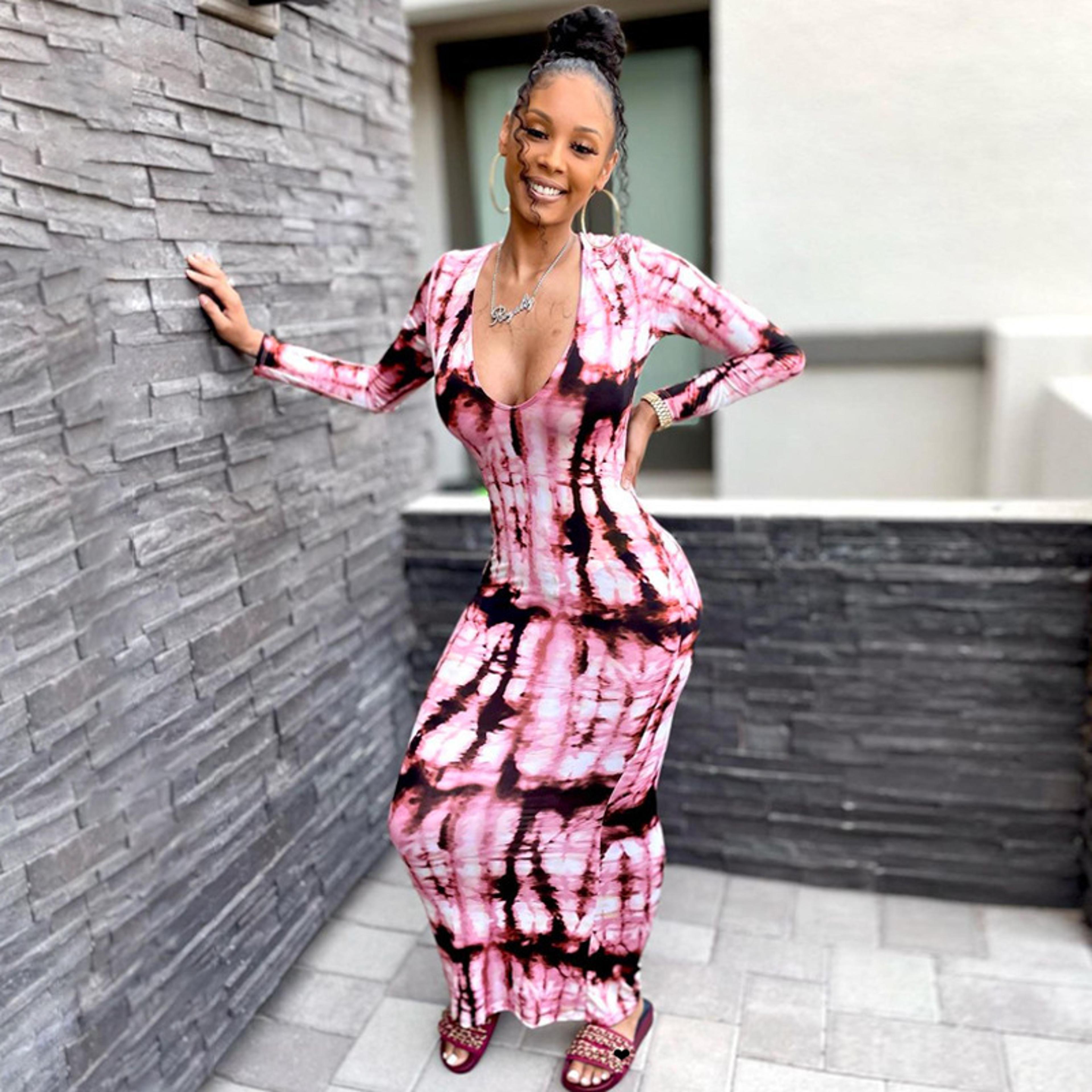 Womens Sweetheart Neckline Long Sleeve Bodycon Maxi Dress 4