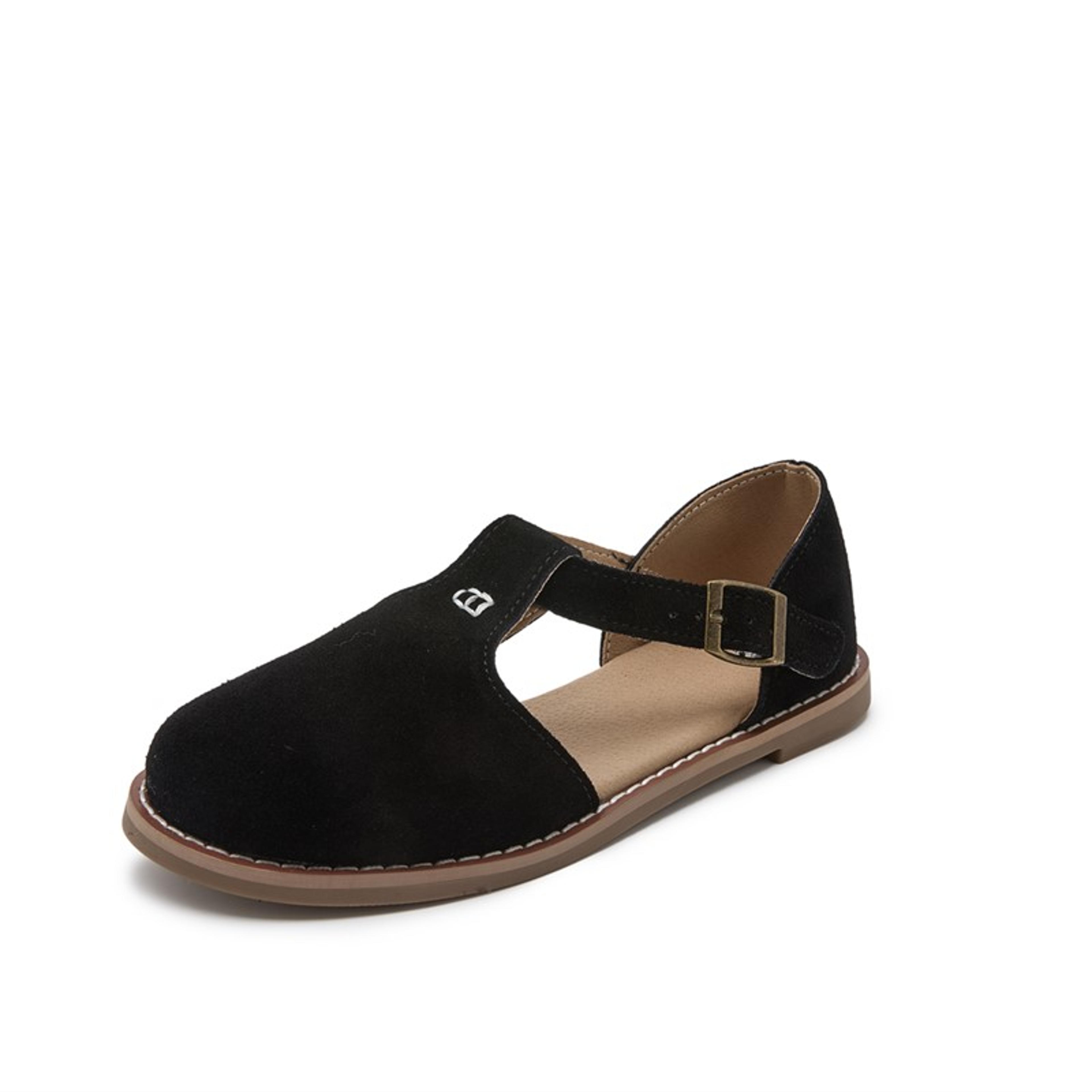 Womens Cow Suede Gladiator Sandals With Adjustable Buckle Strap And Flat Heel 7