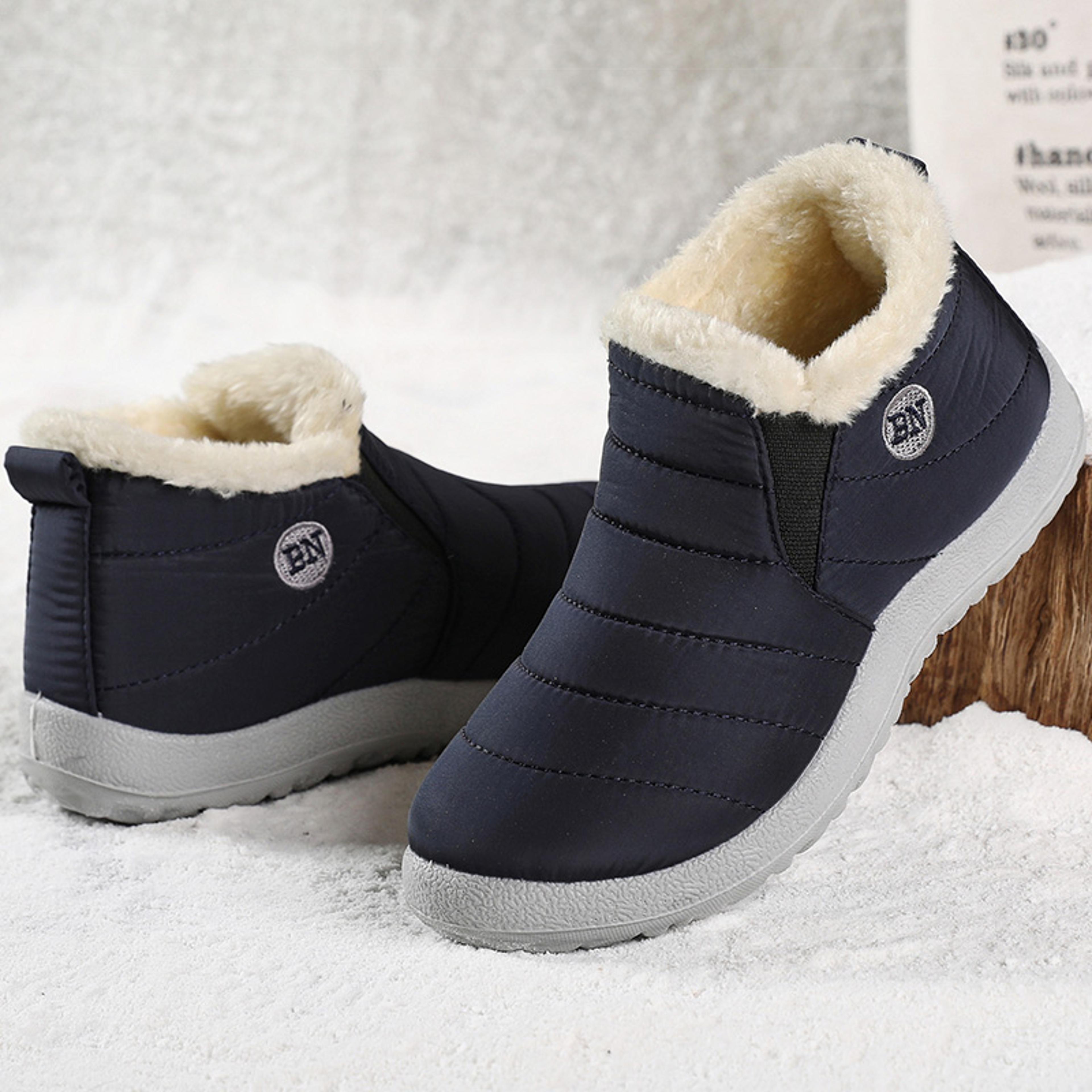 Mens Waterproof Winter Ankle Boots With Plush Lining And SlipOn Design 8