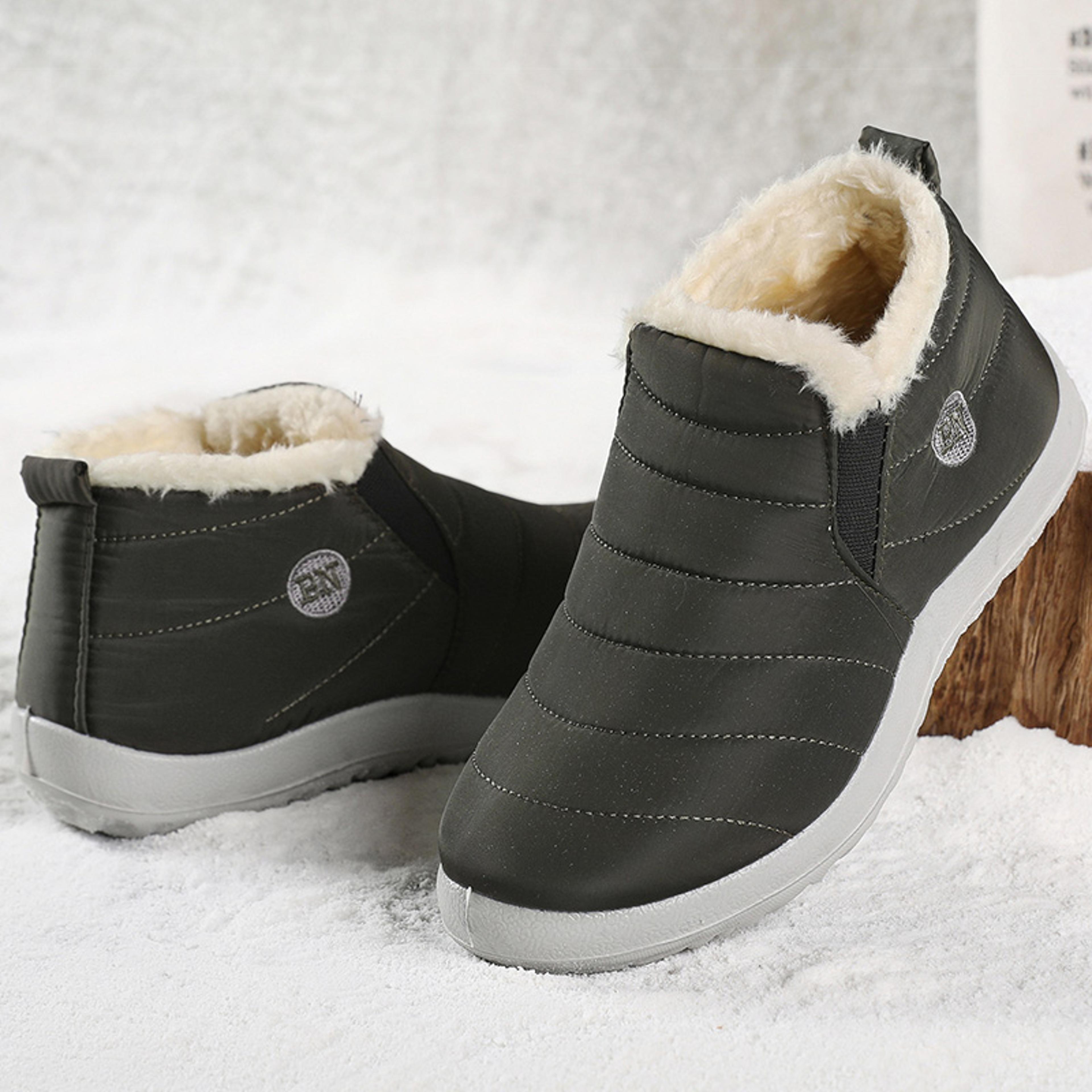 Mens Waterproof Winter Ankle Boots With Plush Lining And SlipOn Design 6