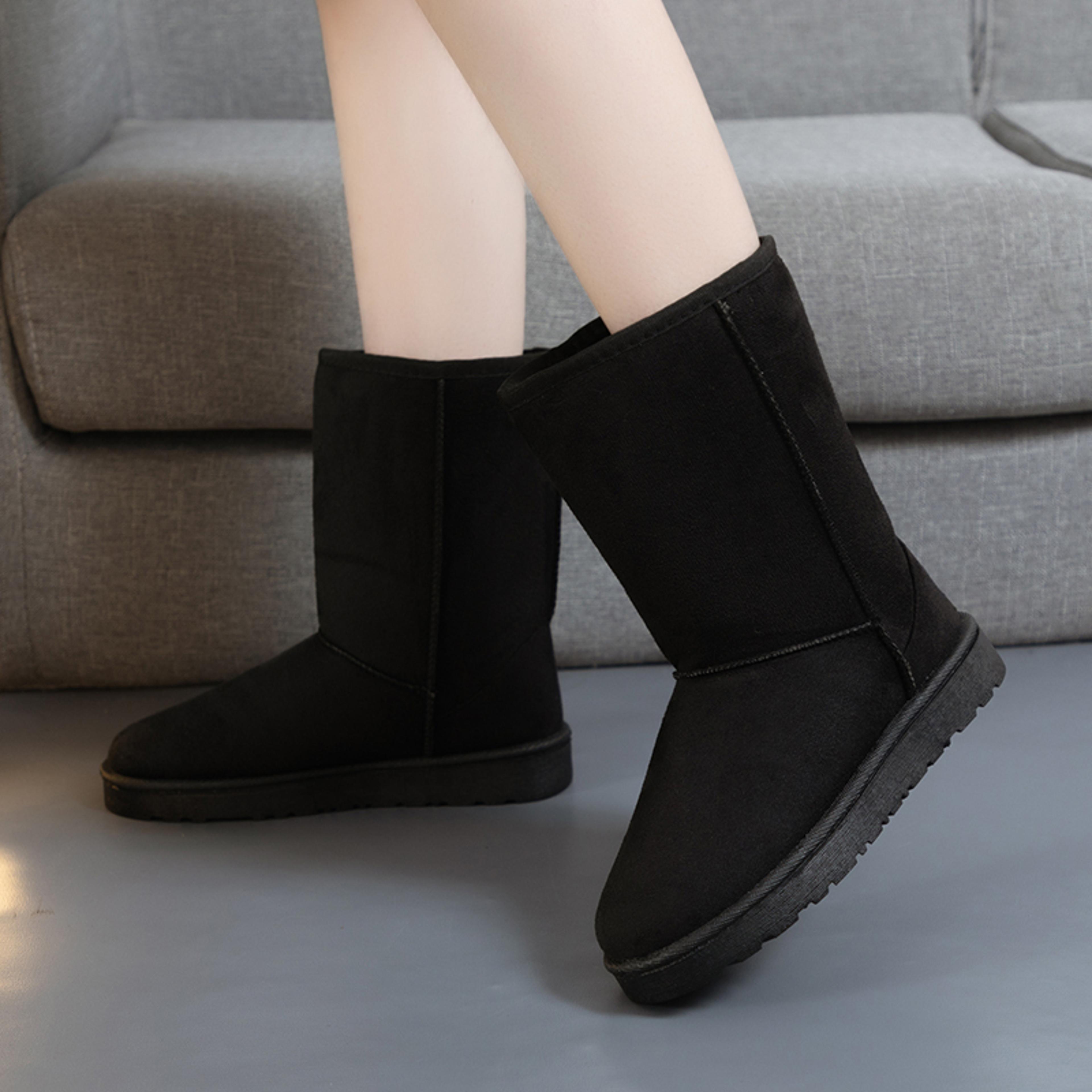 Womens MidCalf Snow Boots With Velvet Upper And Warm Plush Lining 9