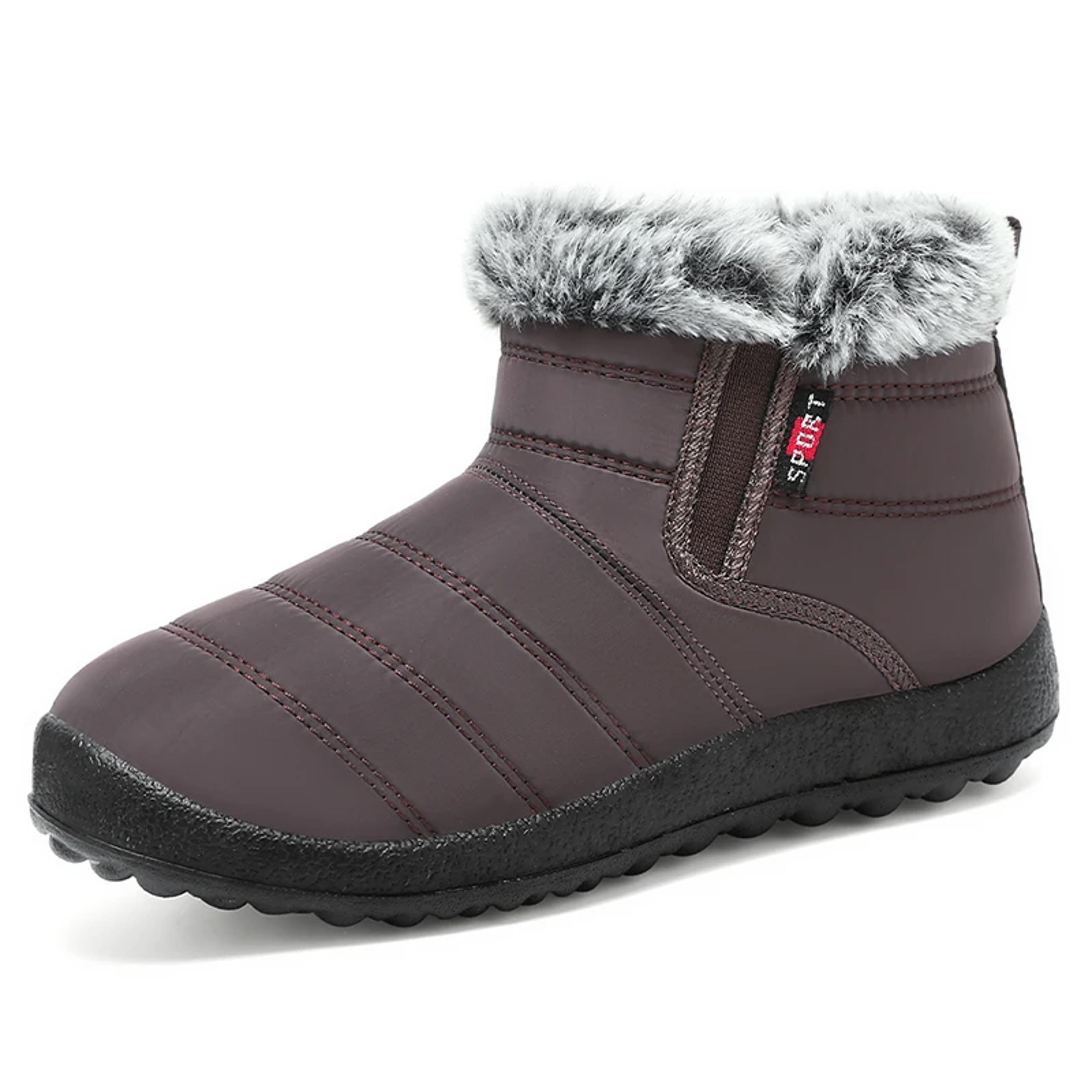 Womens Winter Ankle Snow Boots With Fleece Lining And SlipOn Design 7