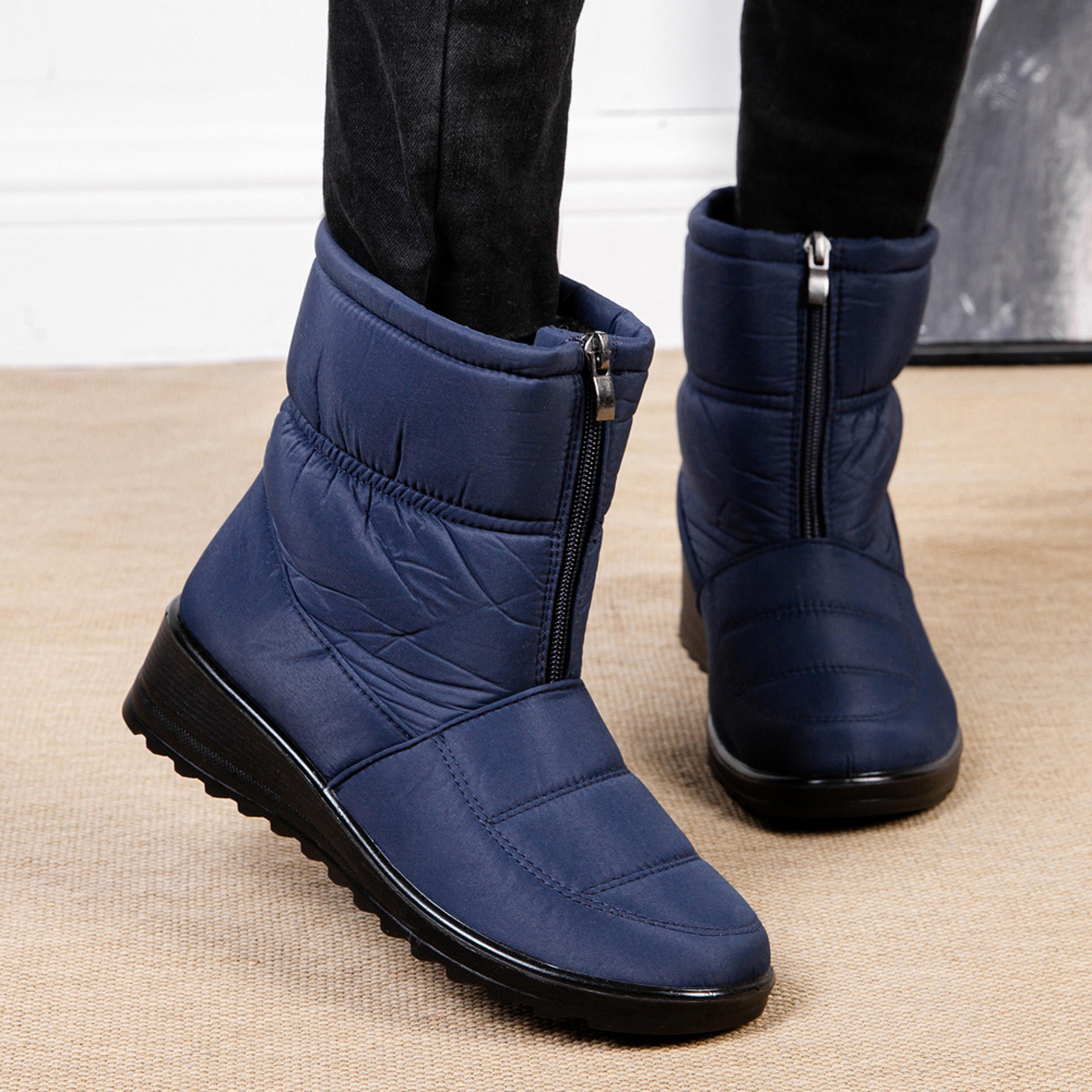 Womens Waterproof Winter Snow Boots With Plush Lining And Front Zipper 3