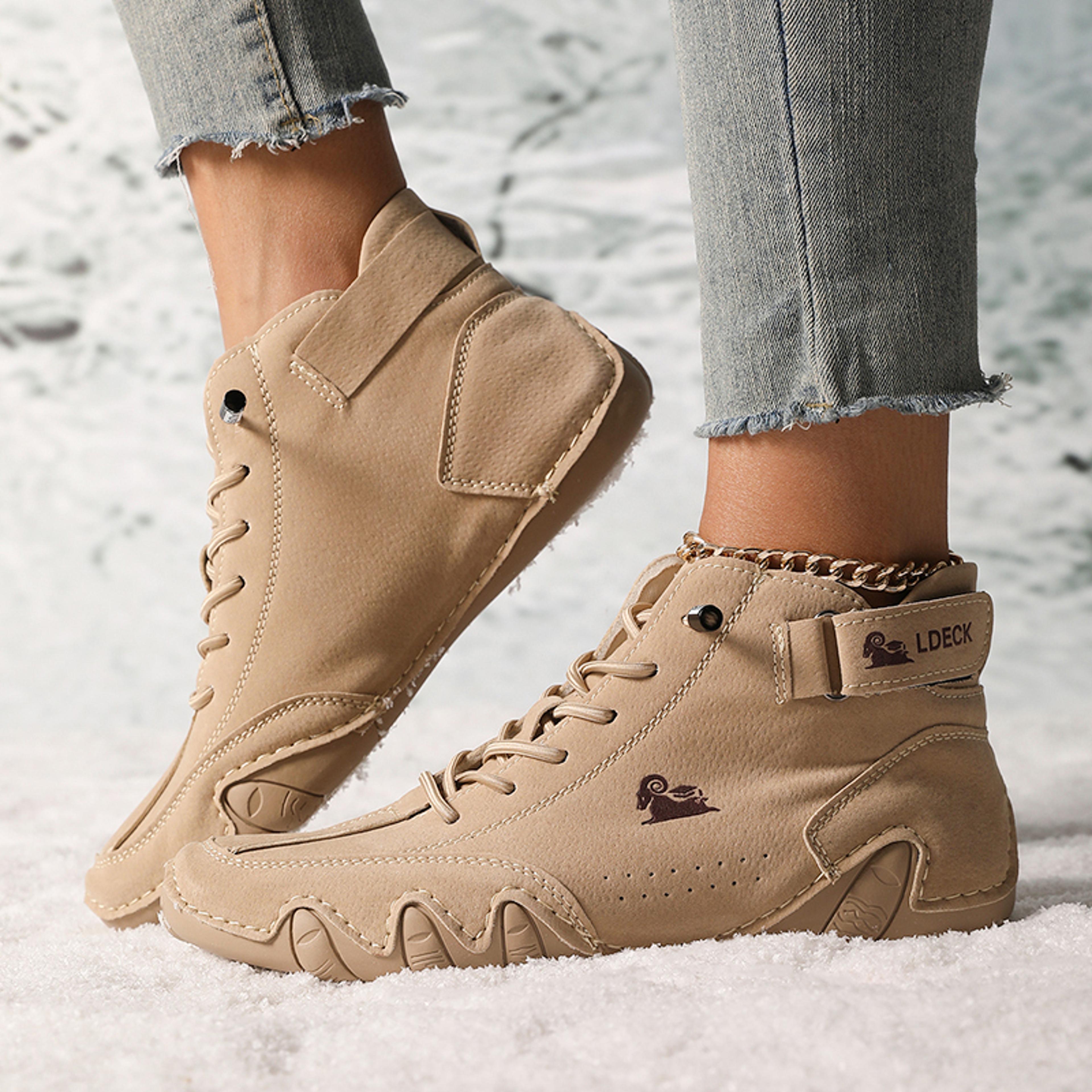 Womens LaceUp Ankle Boots With Microfiber Upper And Flat Rubber Sole 3
